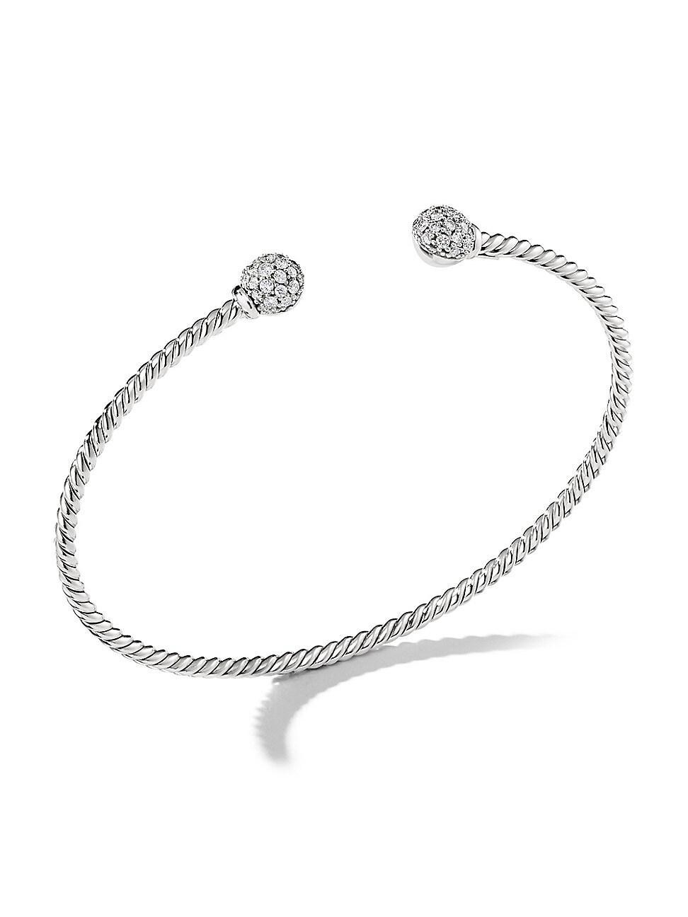 Womens Solari Cablespira Bracelet in 18K White Gold Product Image