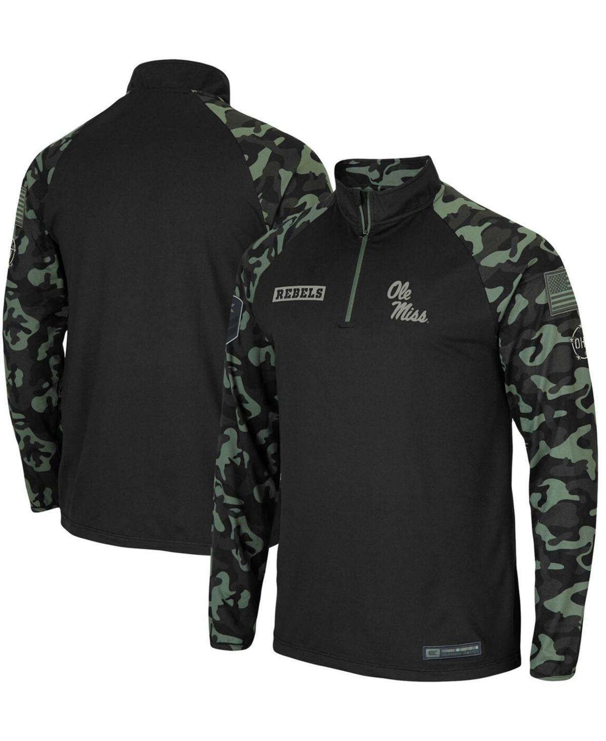 Men's Colosseum Black UCF Knights OHT Military Appreciation Take Flight Raglan Quarter-Zip Jacket, Size: 2XL Product Image