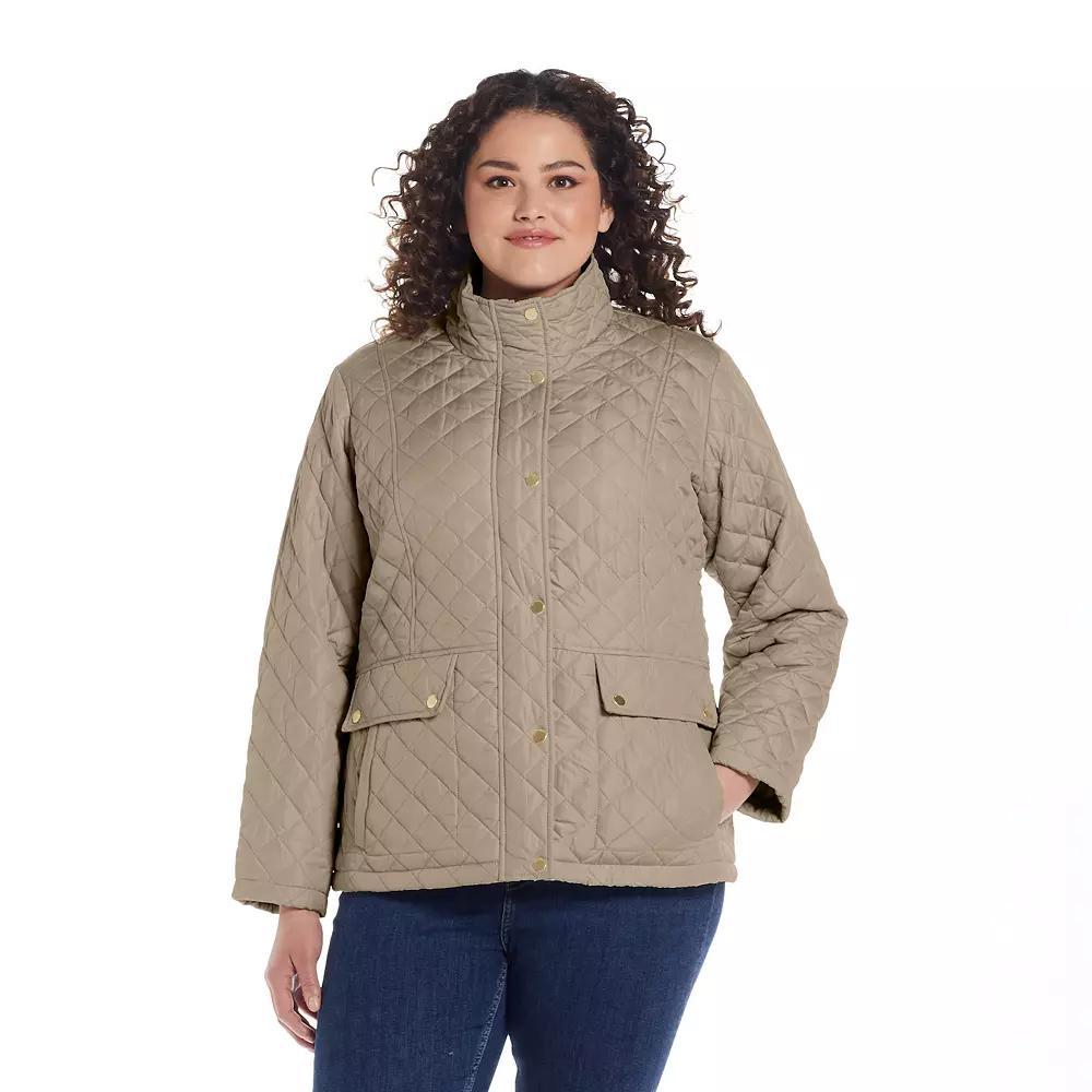 Plus Size Weathercast Modern Quilted Barn Jacket, Women's, Size: 3XL, Wheat Field Product Image