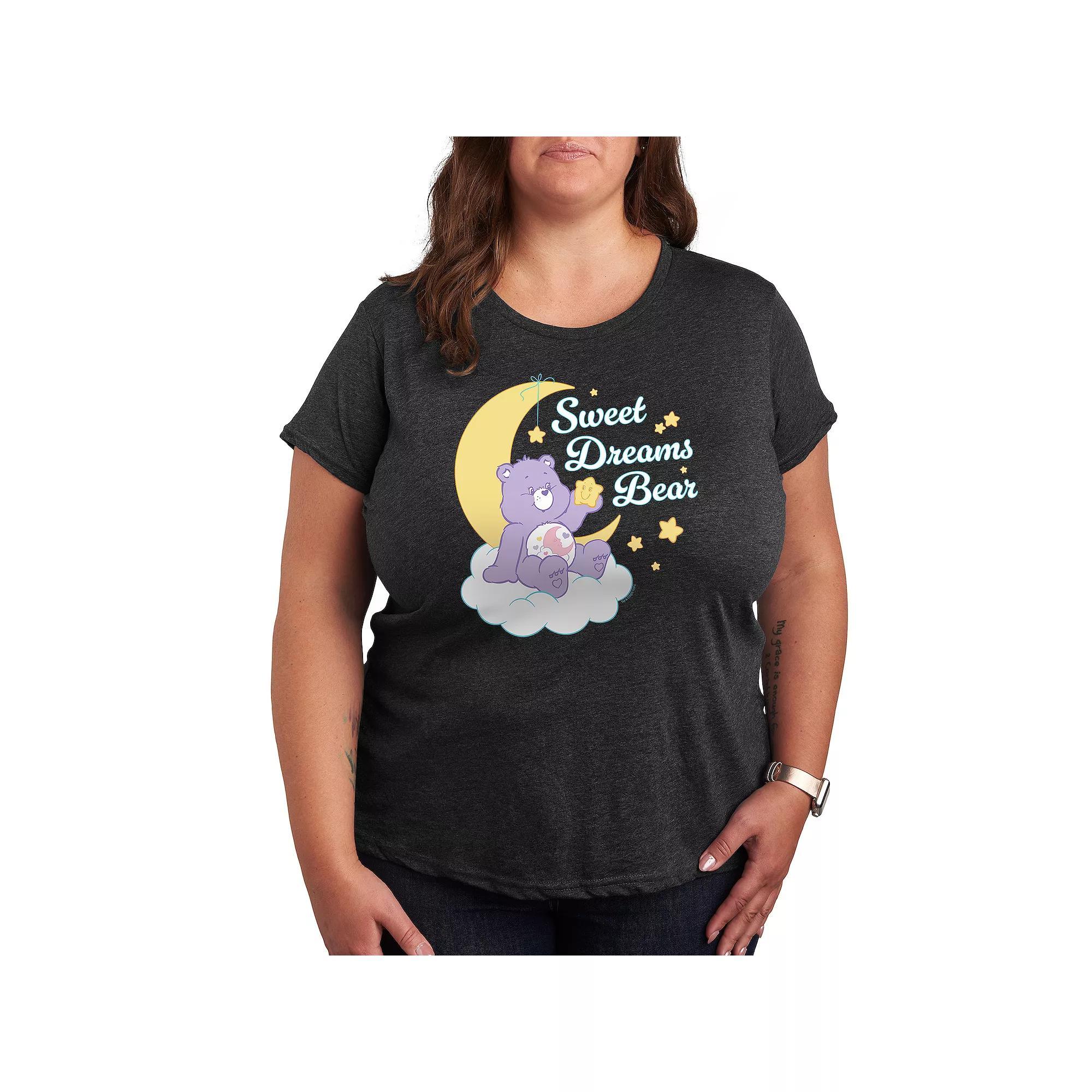 Plus Care Bears Sweet Dreams Bear Graphic Tee, Womens Heather Grey Gray Product Image