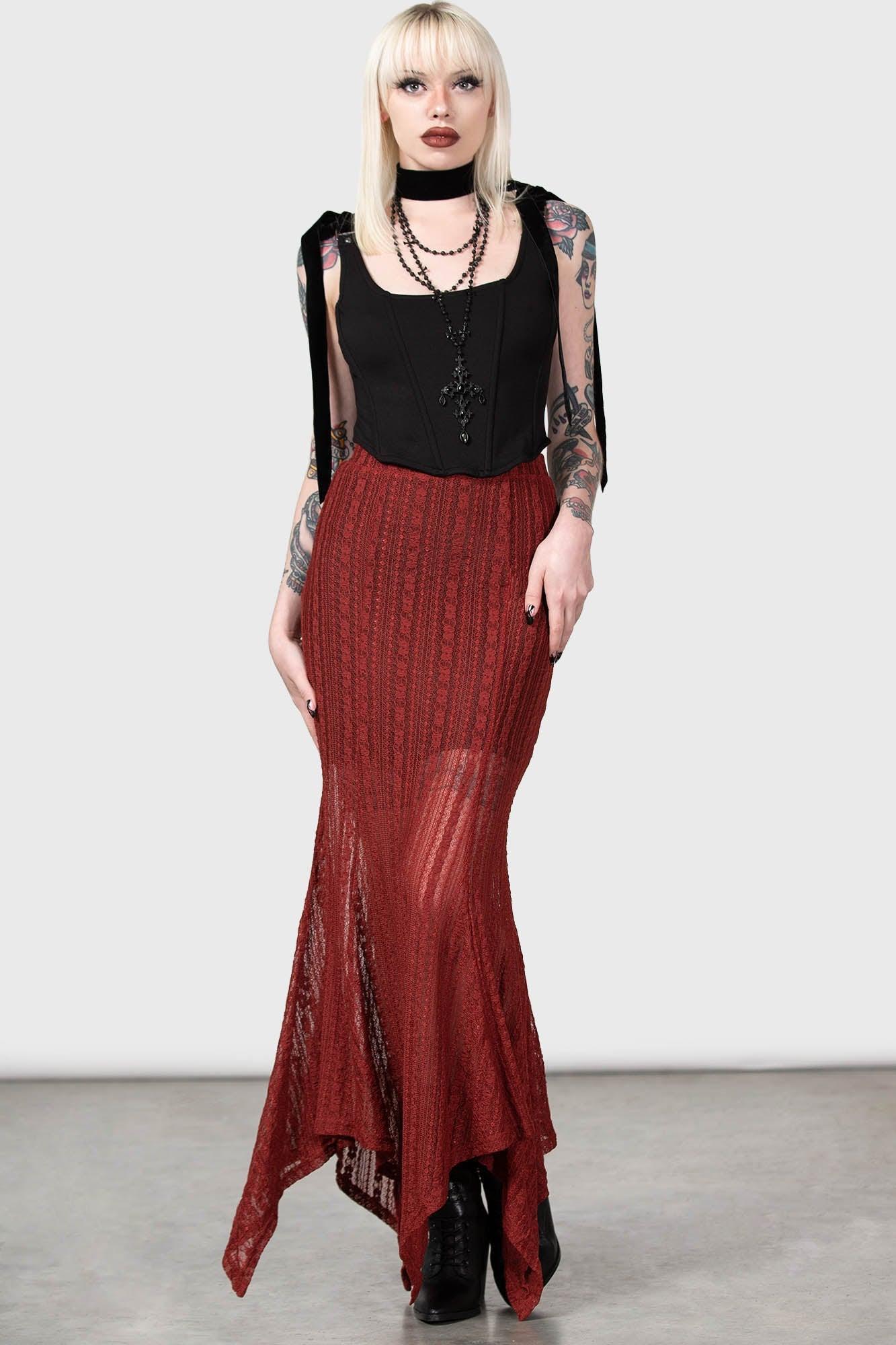 Juliet's Betrayal Maxi Skirt [RED] Female Product Image