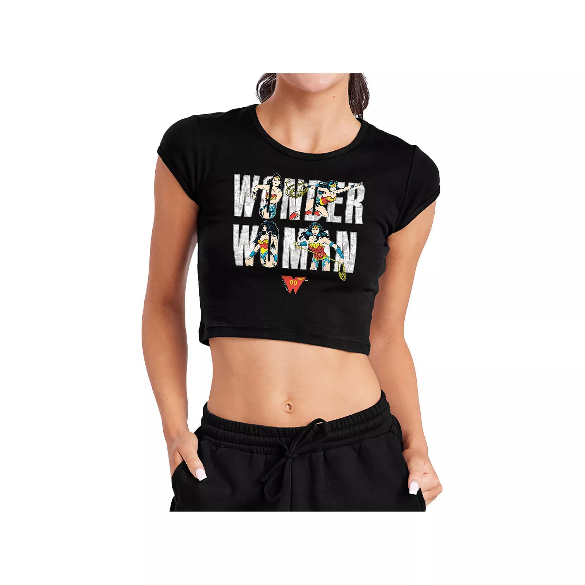 Juniors Marvel Wonder Woman 80th Anniversary Logo Crop Graphic Tee, Girls Product Image