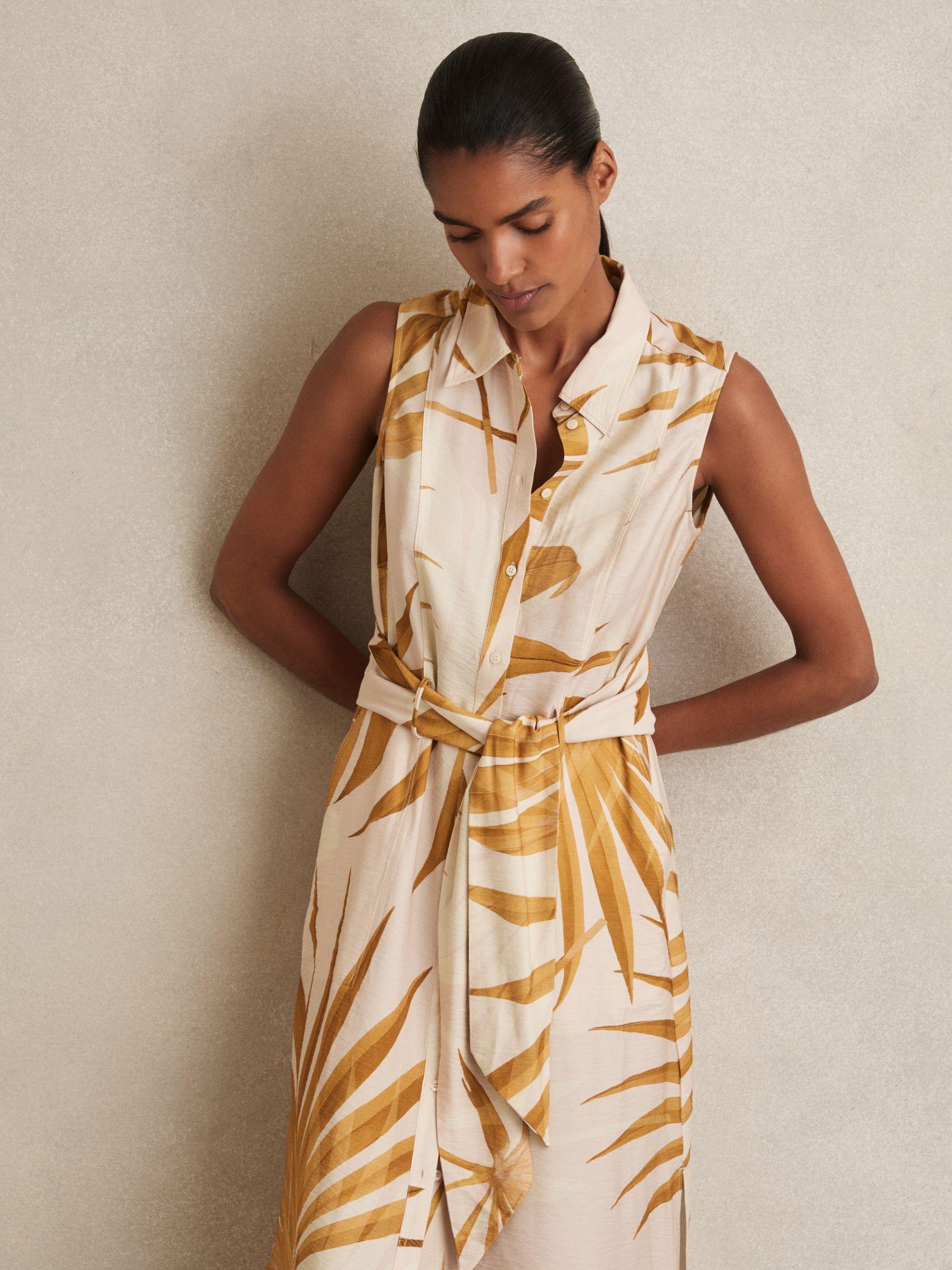 Printed Ruffle Trim Maxi Dress in Cream/Red Product Image