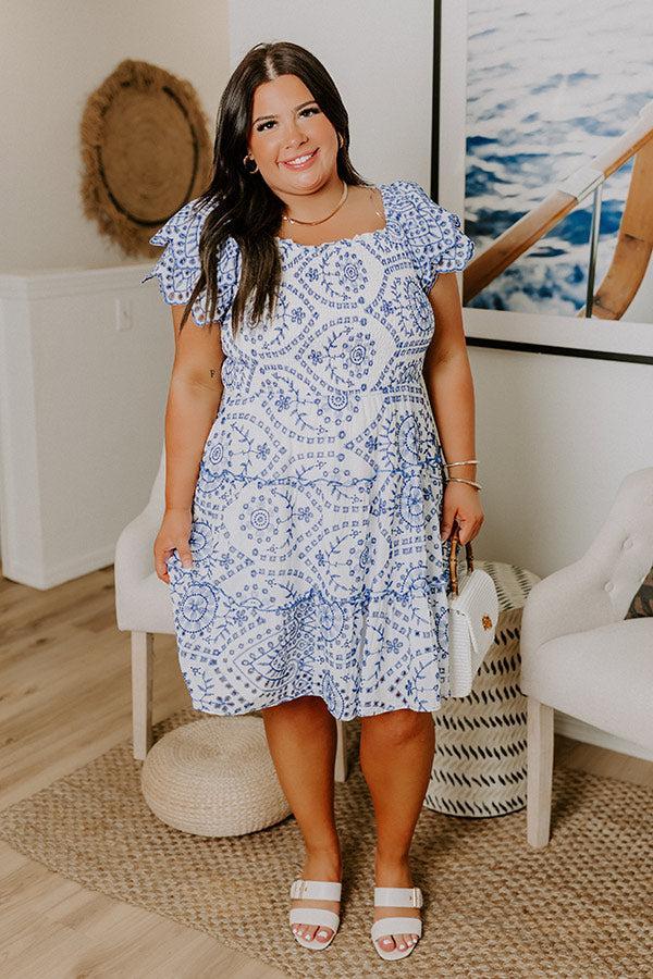 Petit Fours and Picnics Eyelet Embroidered Mini Dress Curves Product Image
