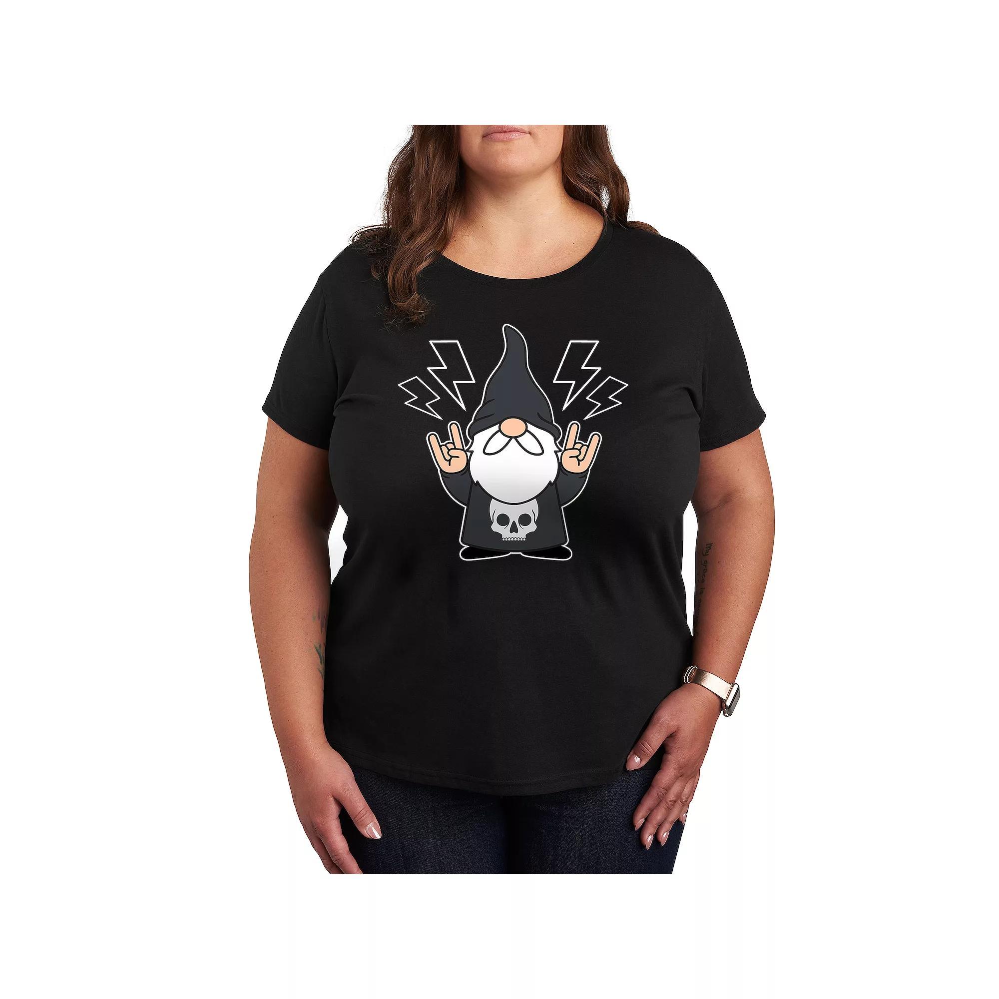 Plus Bunny Face Glasses Graphic Tee, Women's, Size: 4XL, Black Product Image