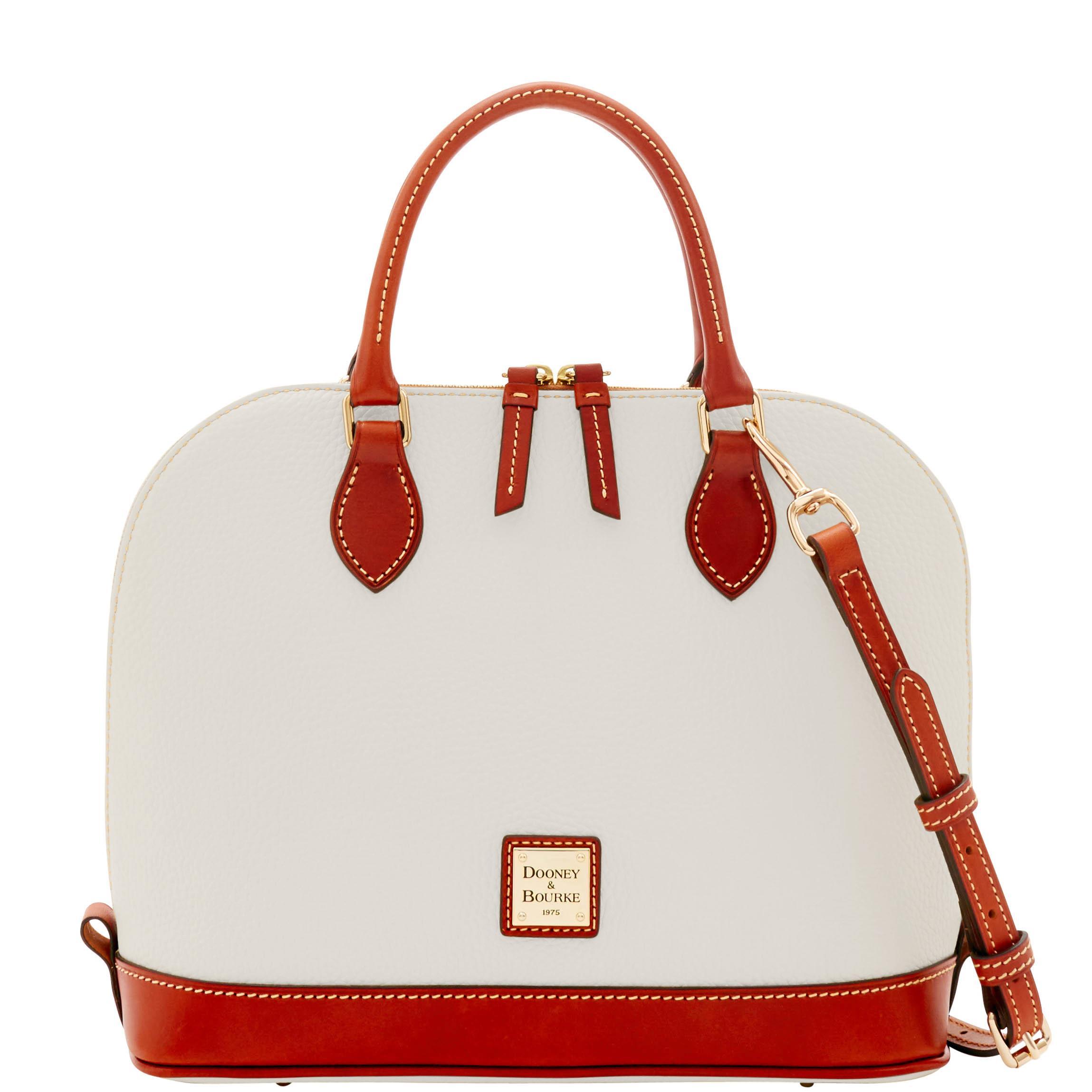 Dooney & Bourke Womens Pebble Grain Zip Zip Leather Satchel Bag in Olive Product Image