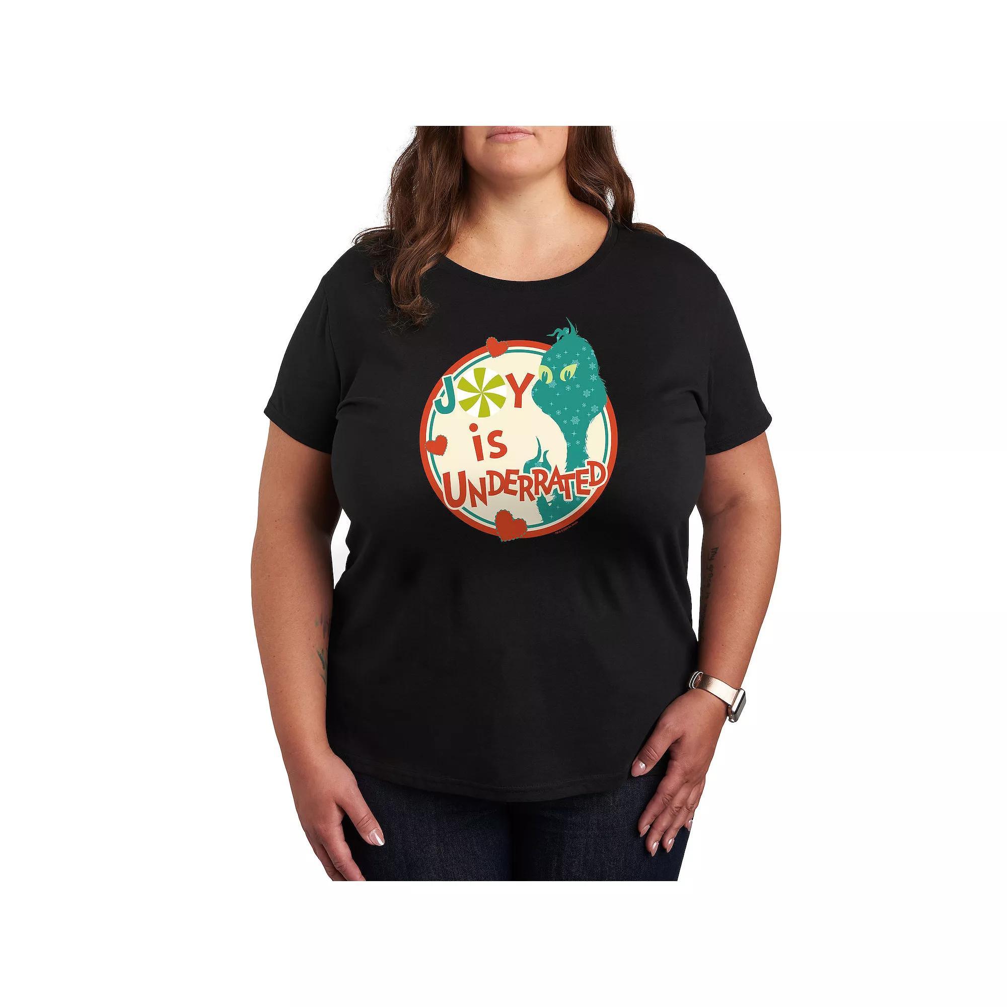 Plus Dr. Seuss The Grinch Joy Is Underrated Graphic Tee, Womens Product Image