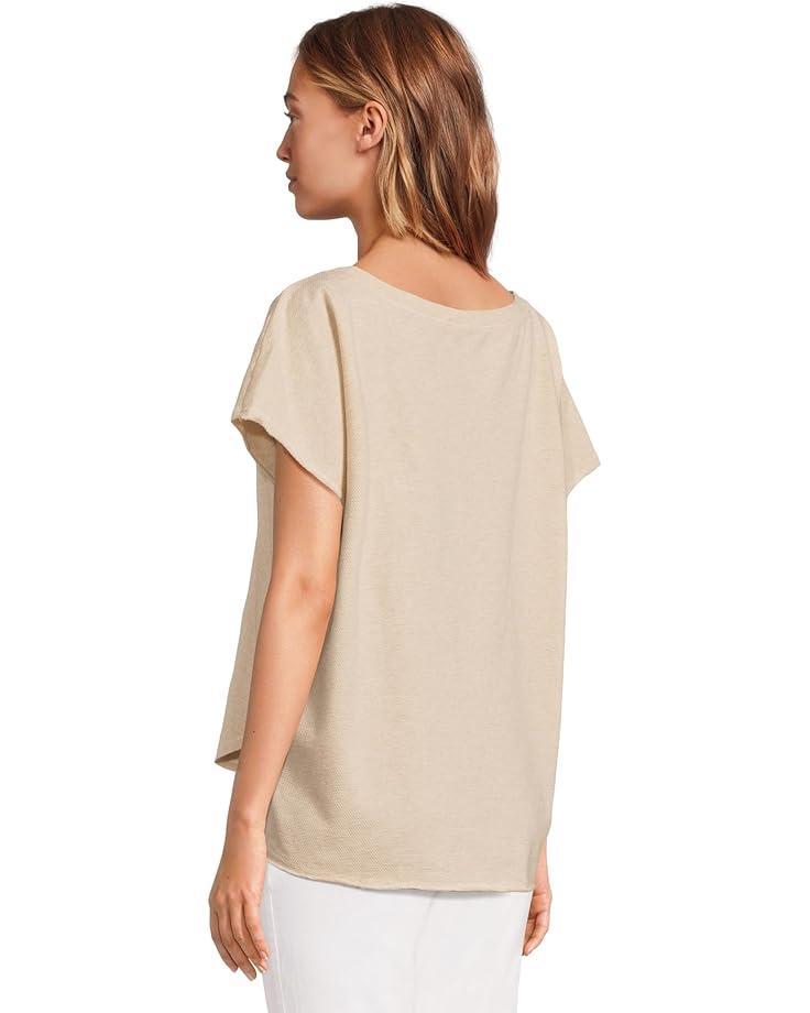 Short Sleeve Ruffle Neck Henley Top Product Image