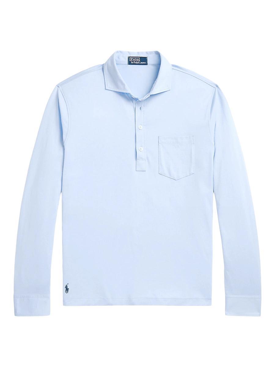 Mens Lisle Cotton Long-Sleeve Polo Shirt Product Image