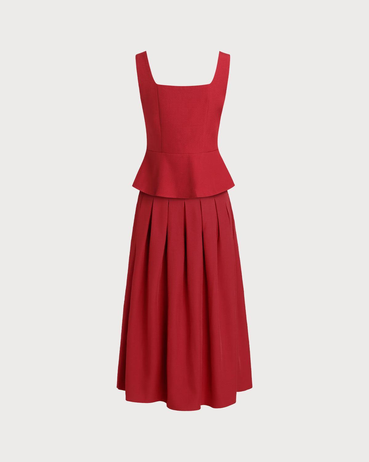 Red Skirt Two Piece Set Product Image