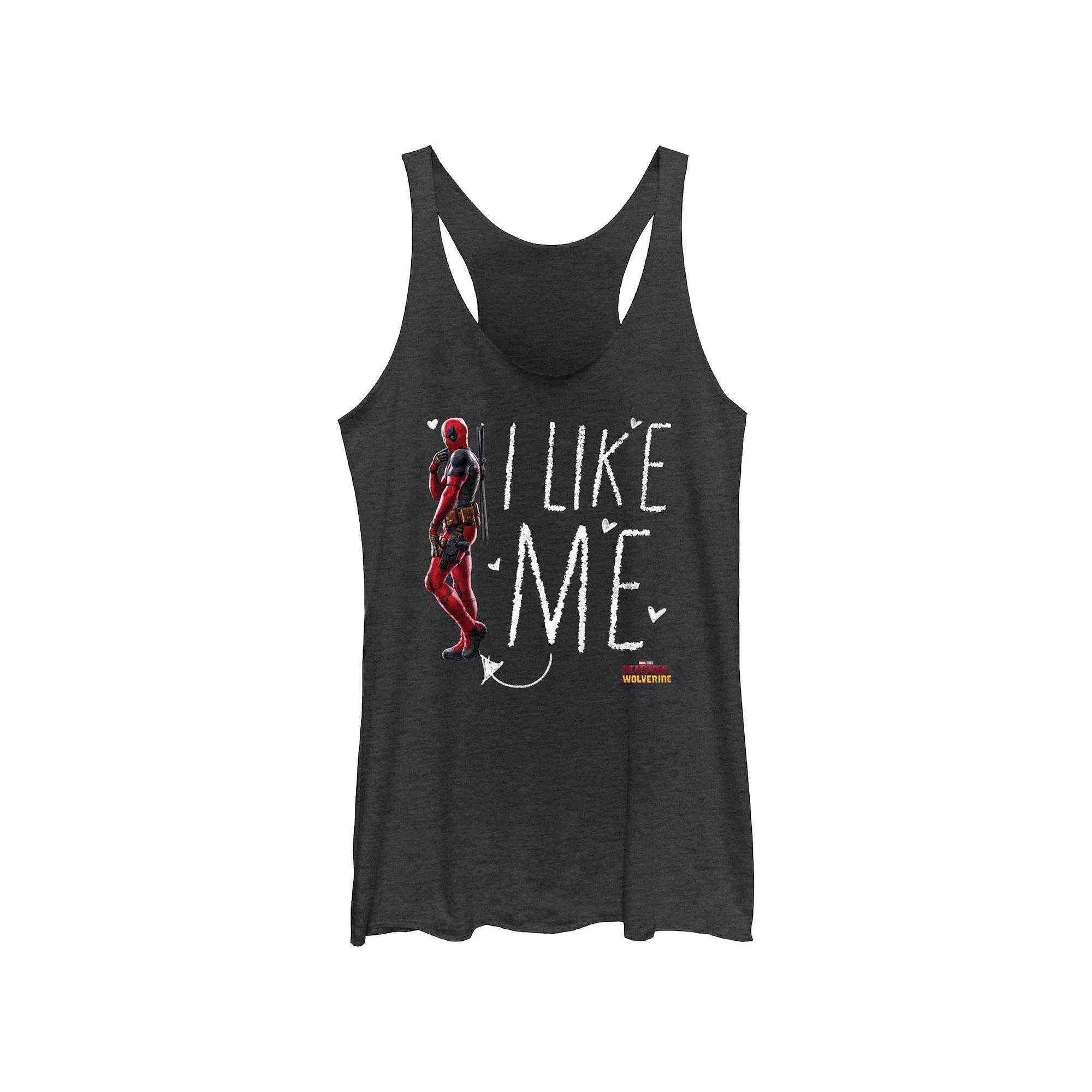 Disney's Lilo & Stitch Constellations Juniors' Tri-Blend Racerback Tank Top, Girl's, Size: Small, Black Grey Product Image