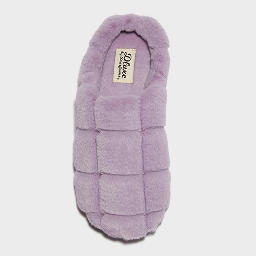 dluxe by dearfoams Womens Textured Furry Clog Slippers - Plum Purple XL Product Image