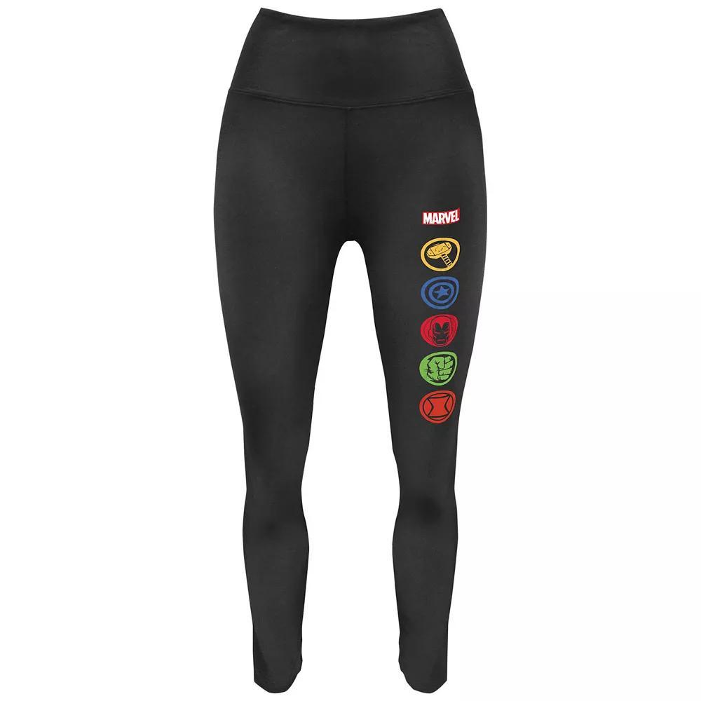Women's The Avengers Logo Stamps Graphic Leggings, Size: XL, Black Product Image