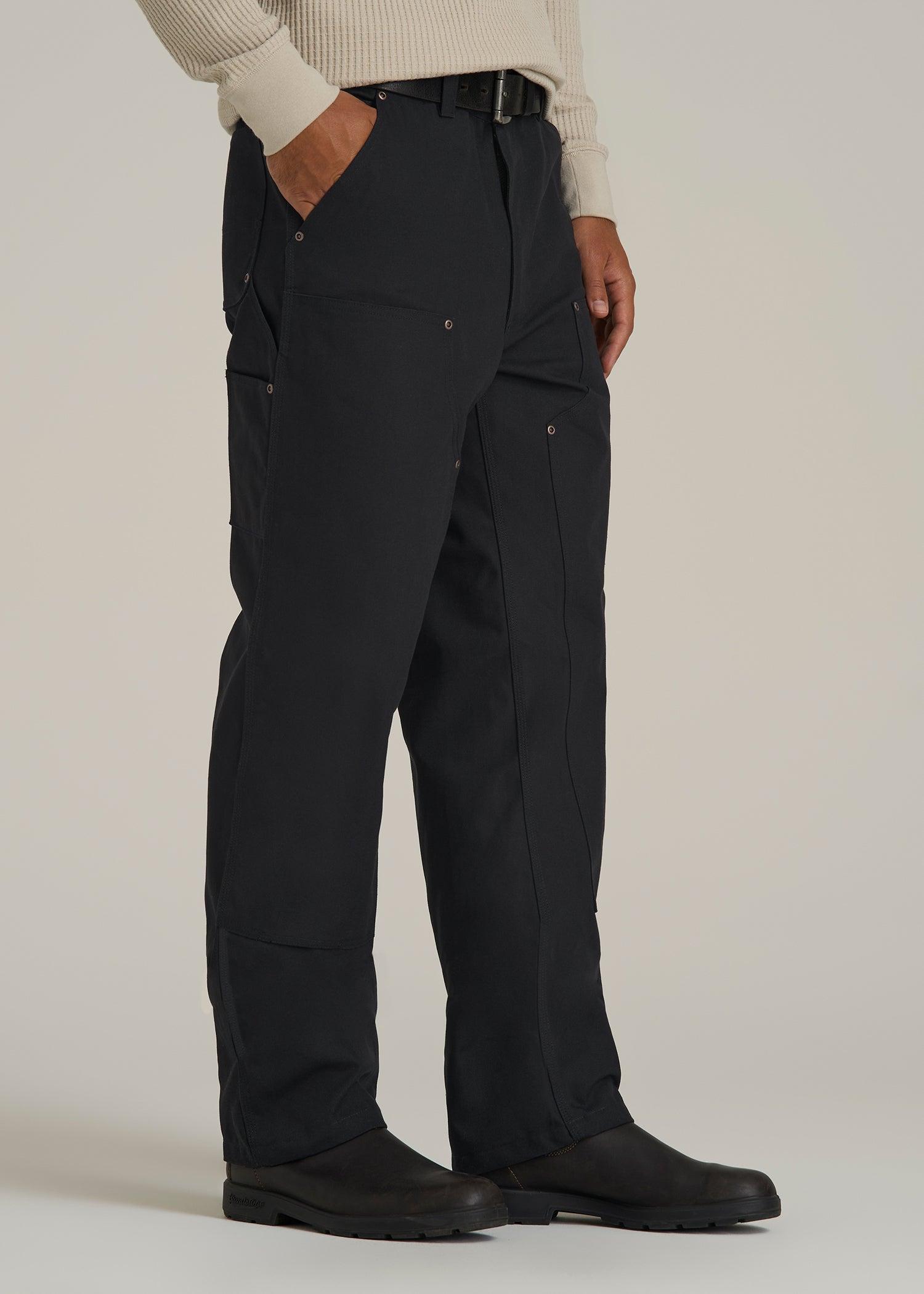 LJ&S Double Front Utility Work Pants for Tall Men in Black Male Product Image