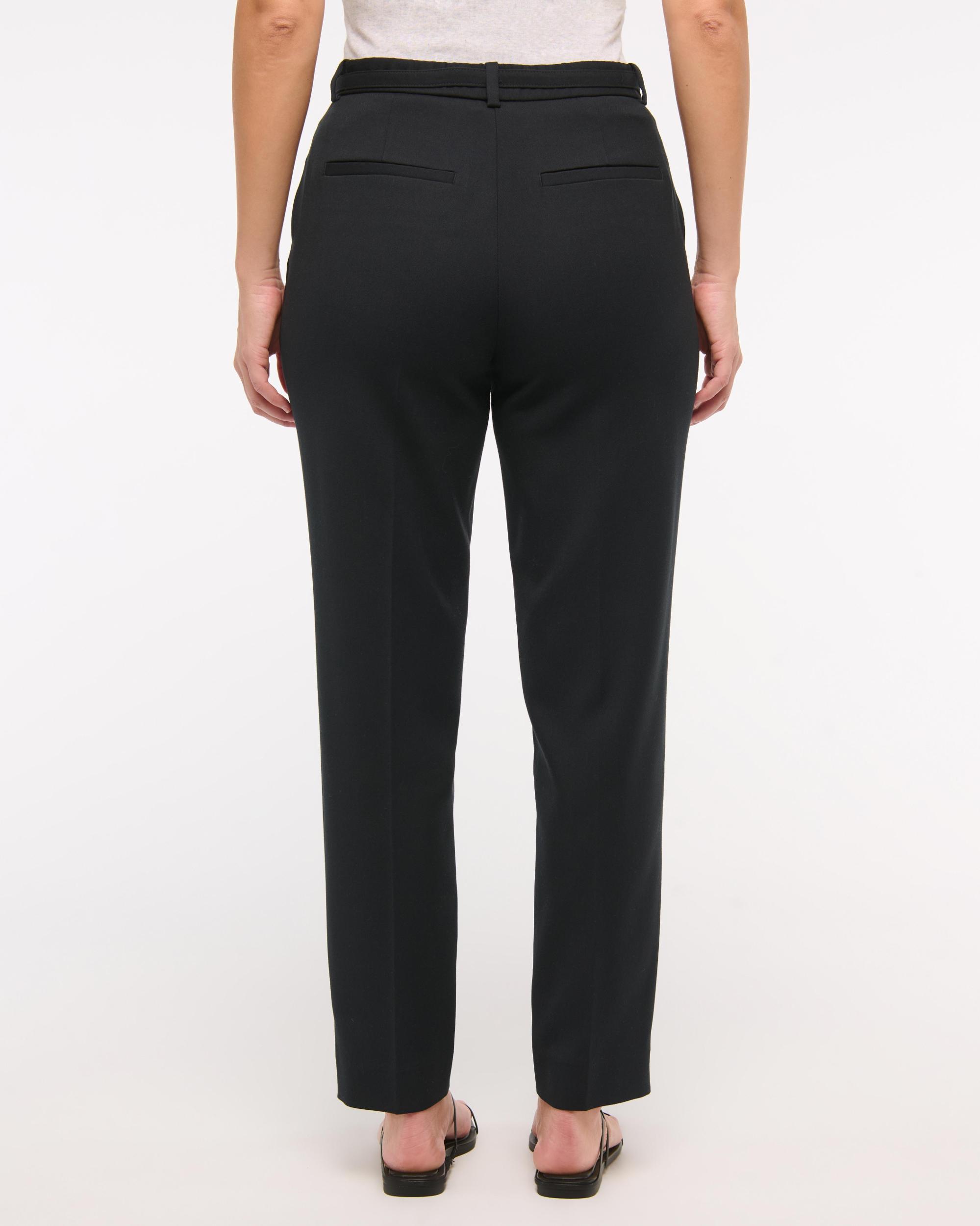 Curve Love High Rise Belted Ankle Straight Pant Product Image