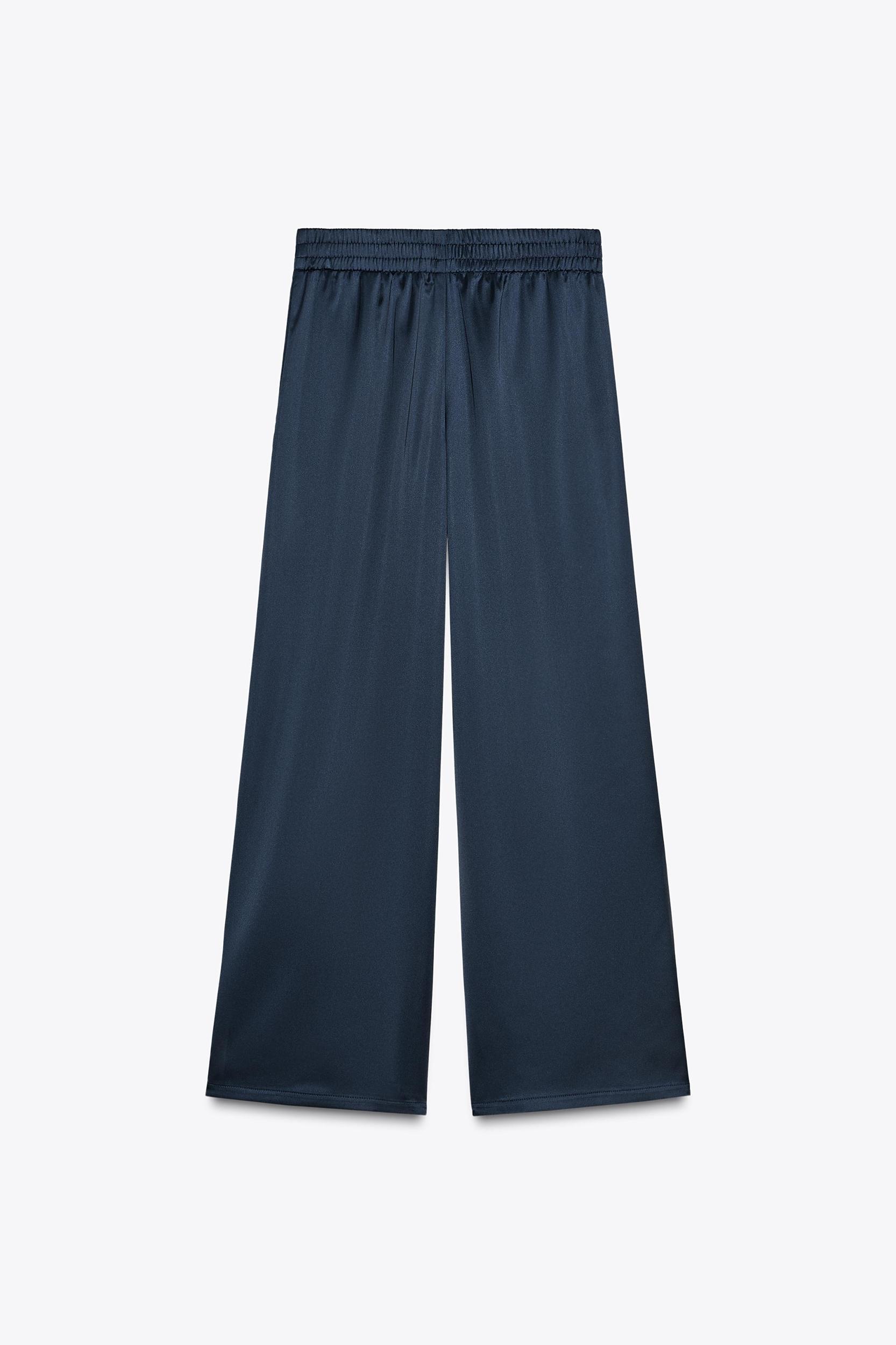 SATIN WIDE LEG PANTS Product Image
