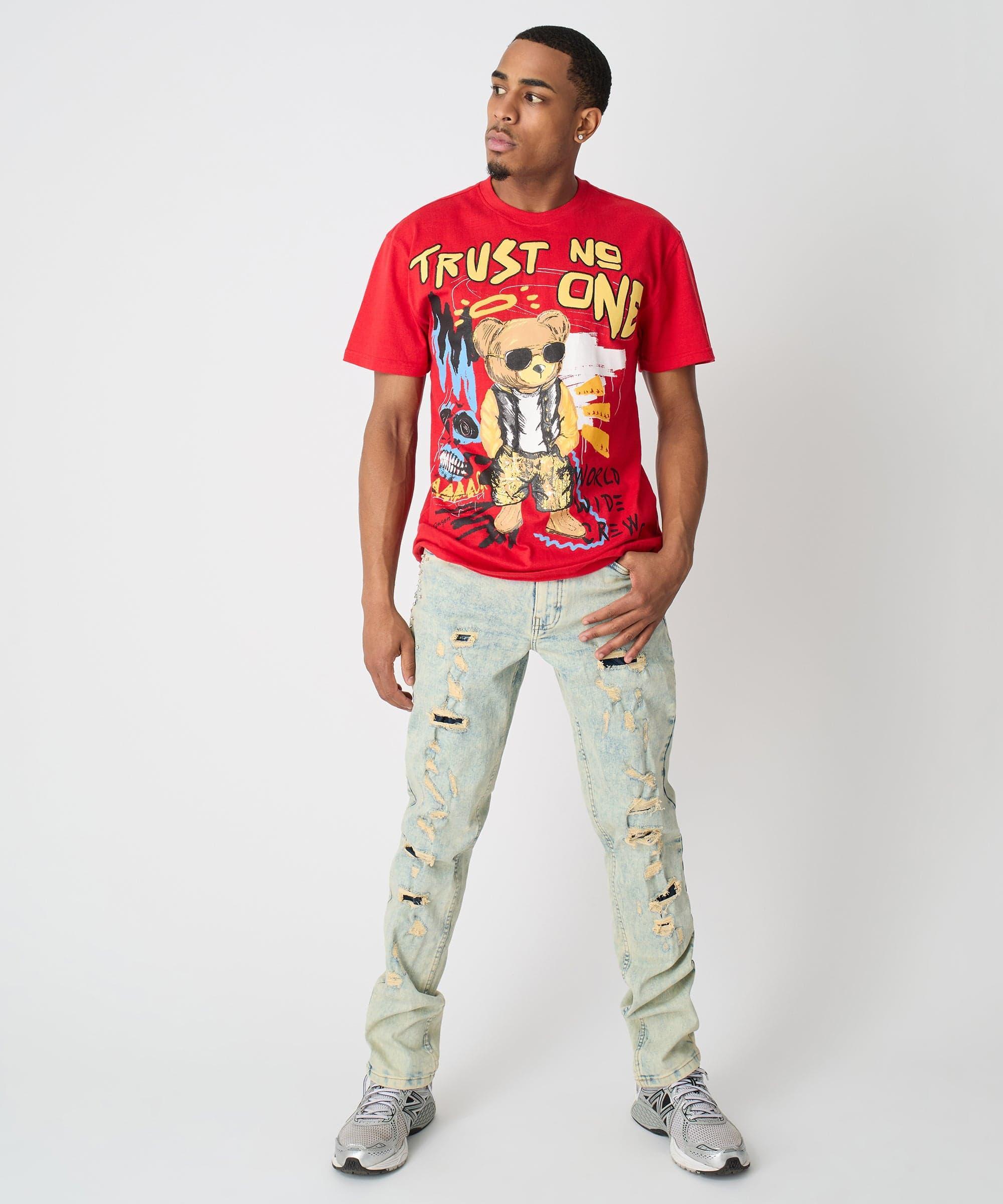 Trust No One Short Sleeve Tee - Red Product Image