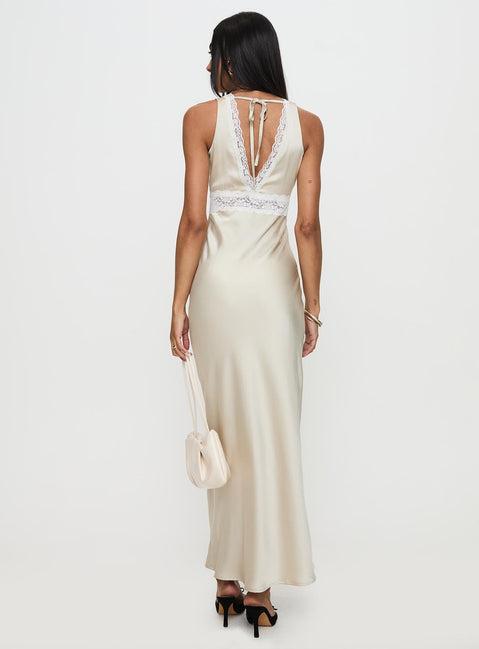 Persefonie Lace Maxi Dress Champagne Product Image
