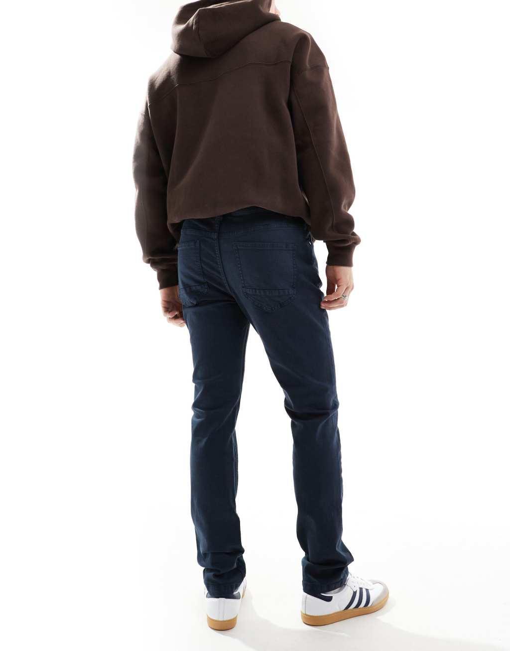 Threadbare slim fit chino pants in navy Product Image