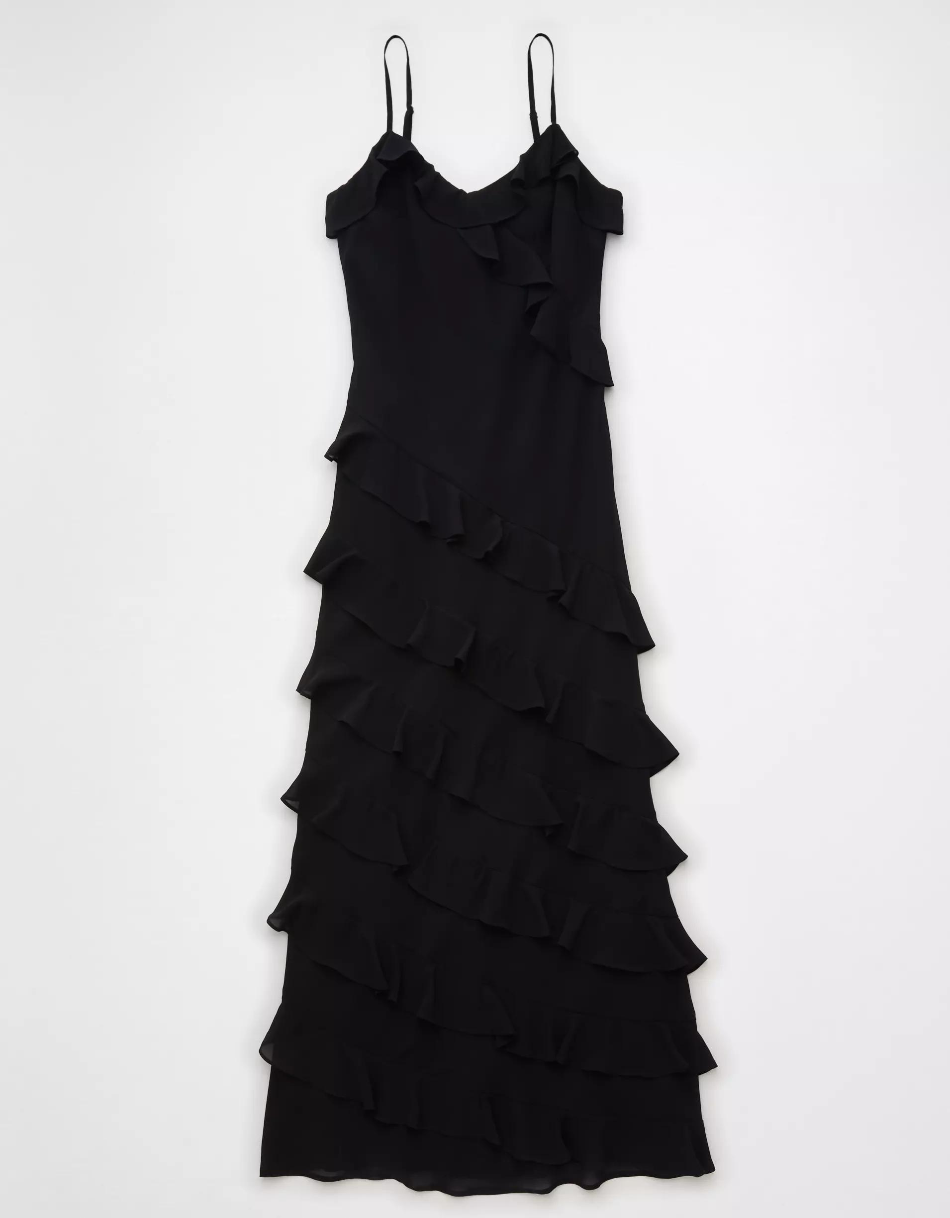 AE Ruffle Maxi Slip Dress Product Image