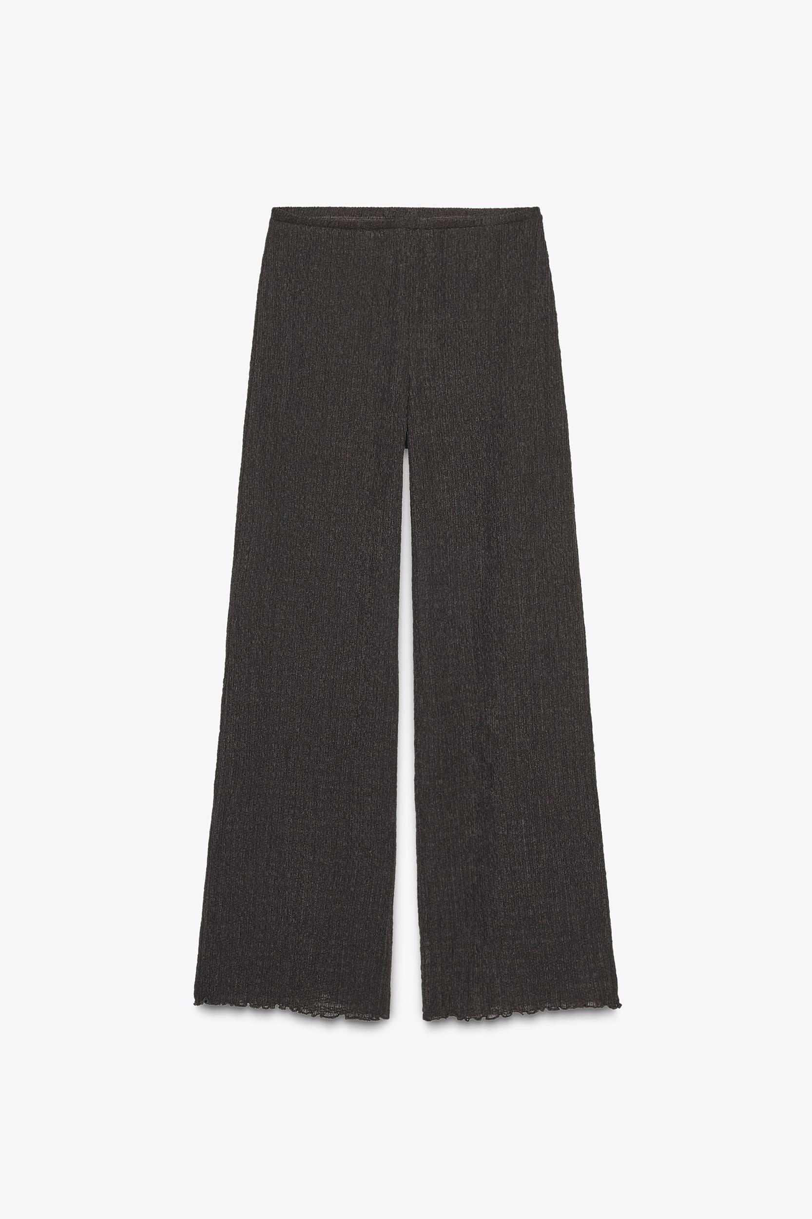 TEXTURED WIDE LEG PANTS Product Image