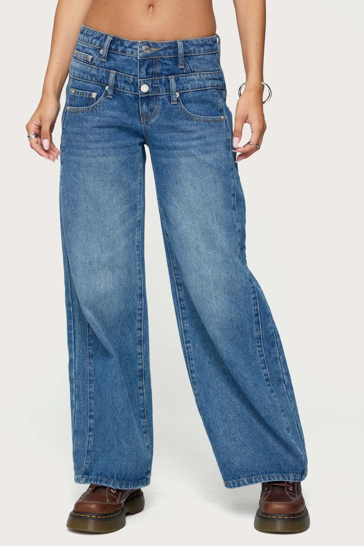Abel Layered Look Low Rise Jeans Product Image