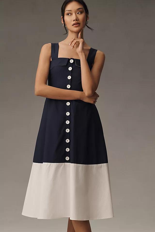 English Factory Sleeveless Square-Neck Midi Dress Product Image
