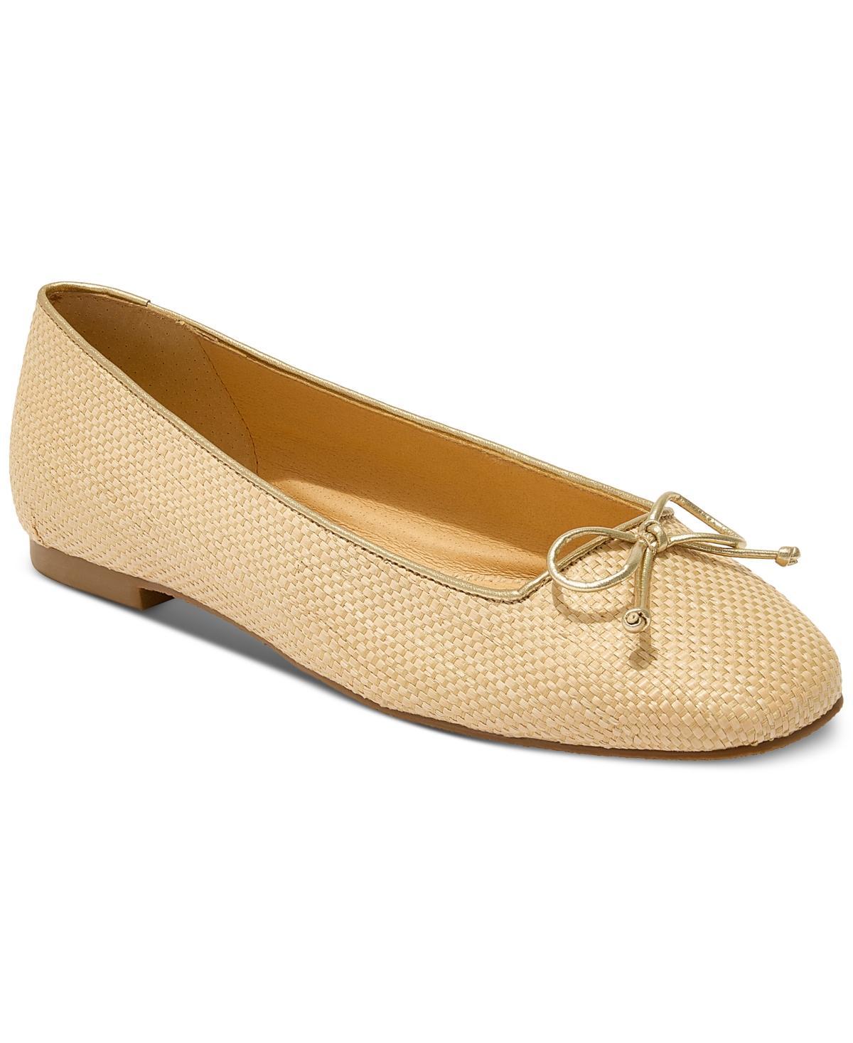 Jack Rogers Kenlyn Ballet Metallic Leather Bow Flats Product Image