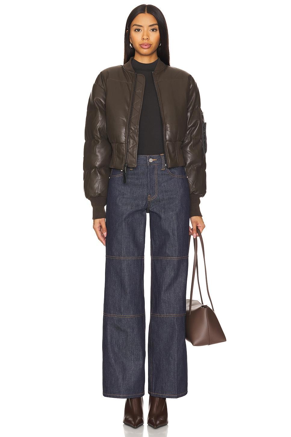 Sierra Faux Leather Short Puffer ALPHA INDUSTRIES Product Image