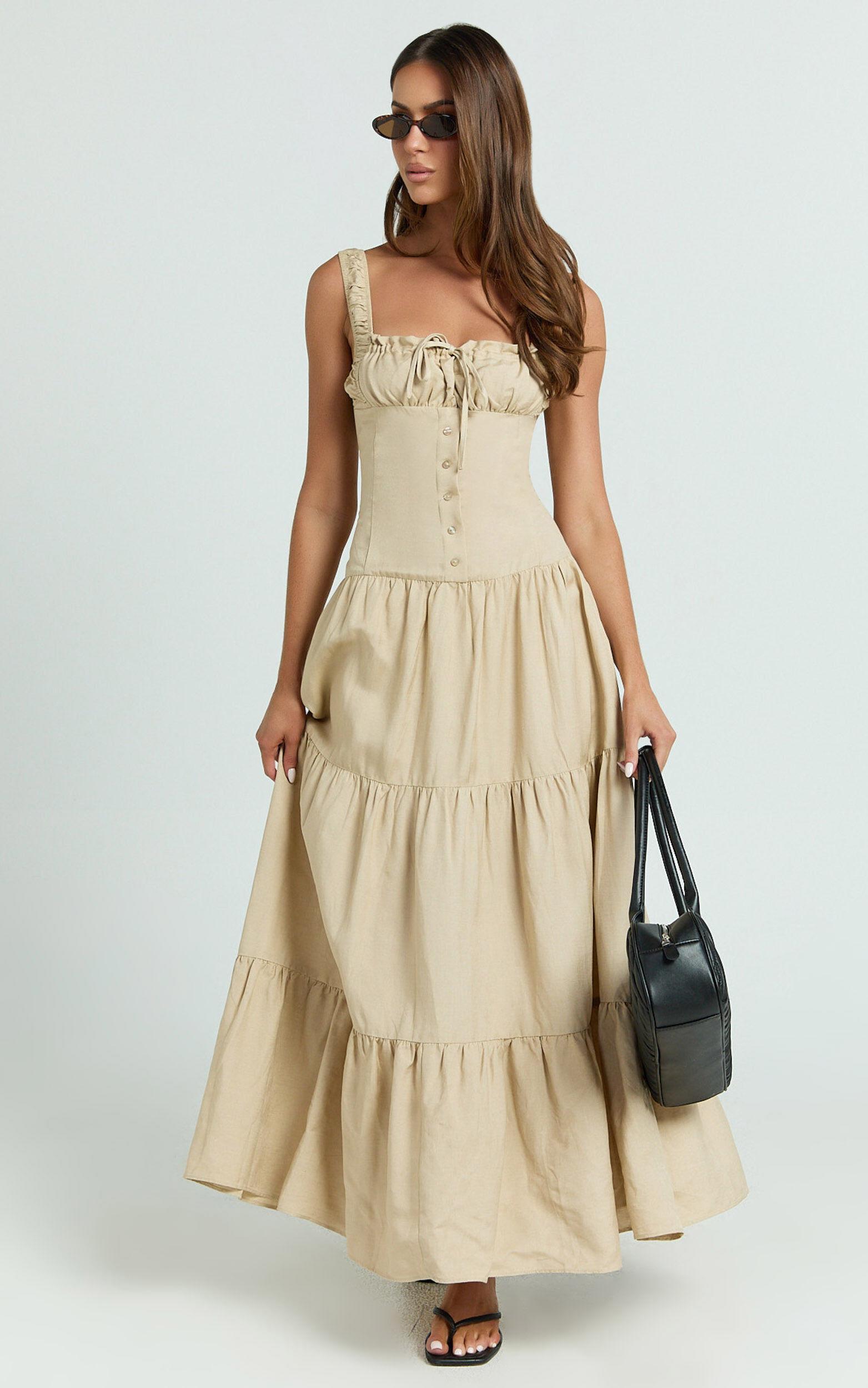Lioness - Heart Shaped Maxi Dress in Deep Wheat Product Image