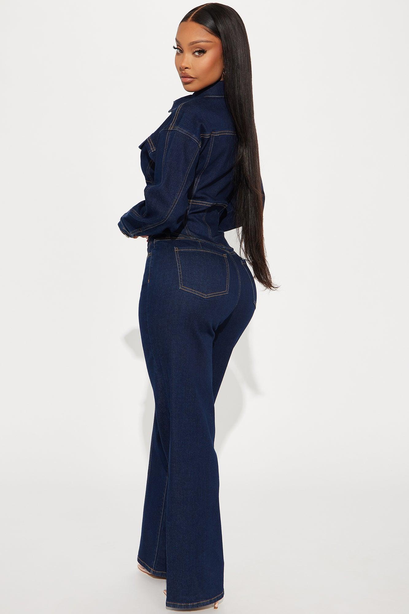 Nessa Denim Pant Set - Dark Wash Product Image