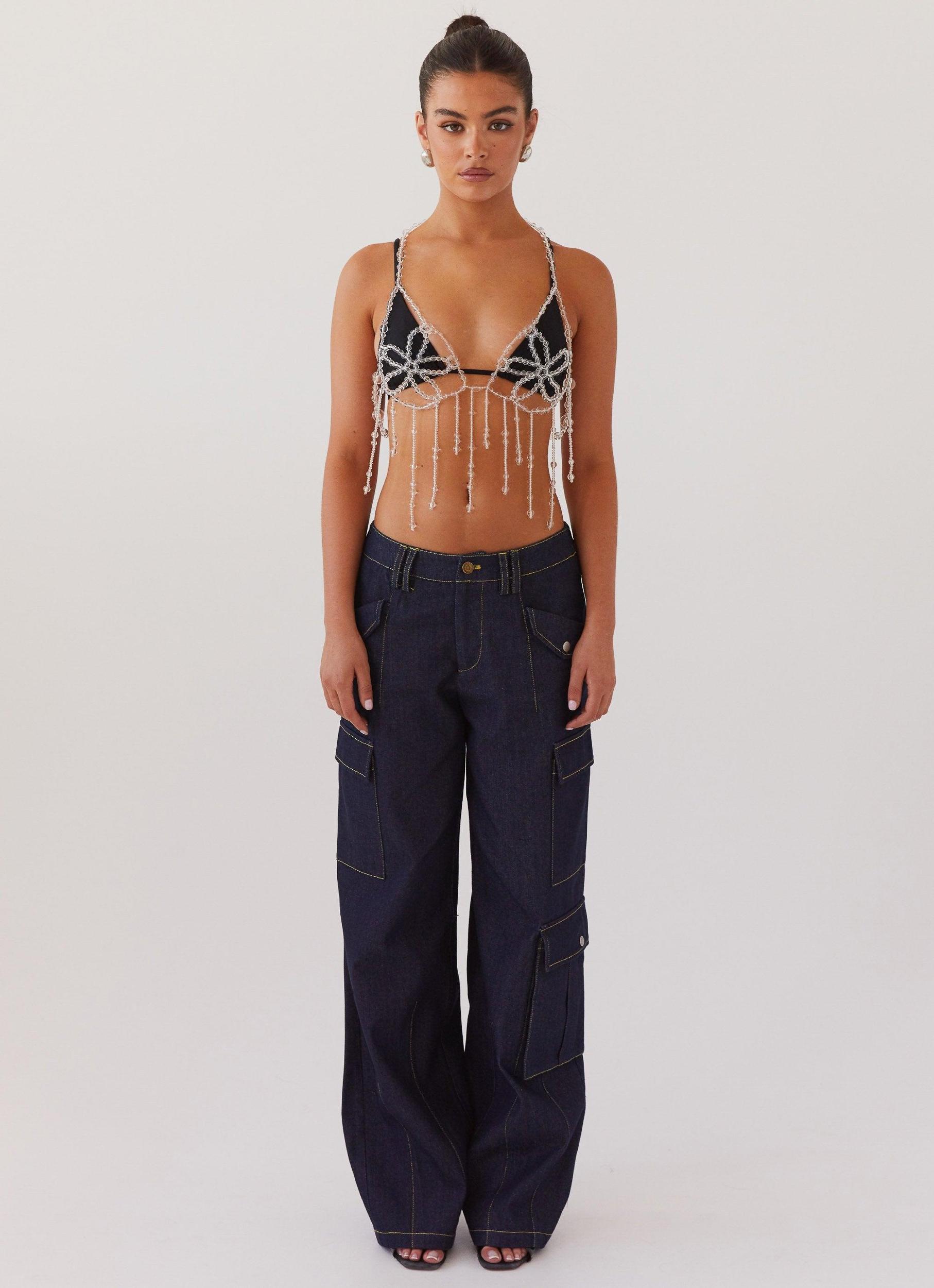 Zaira Beaded Vest Top - Opal Product Image