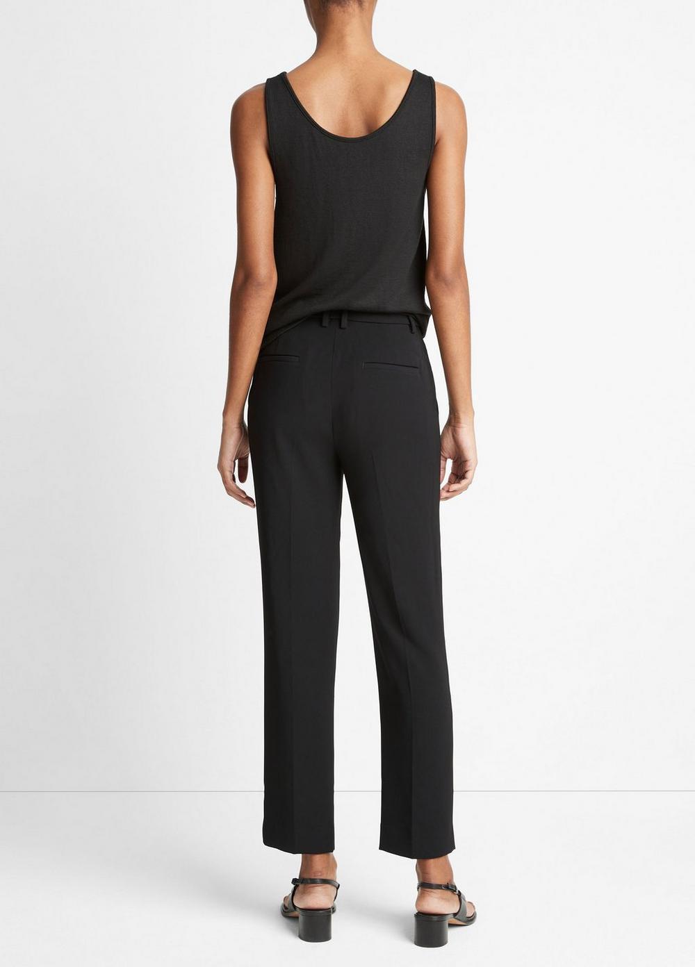 Womens Crepe Tailored Straight-Leg Pant, Black, Size 2 Vince Product Image