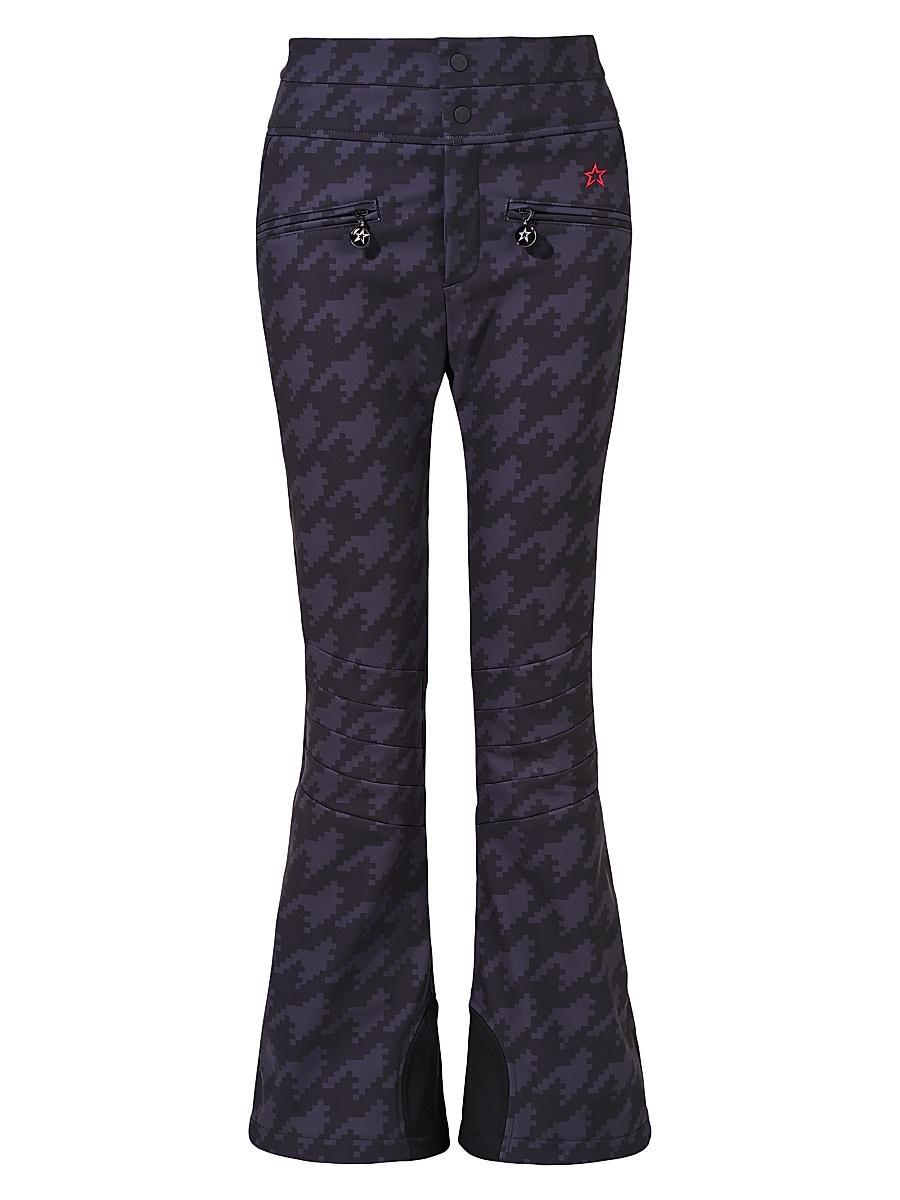 Womens Aurora Houndstooth High-Rise Flared Ski Pants Product Image