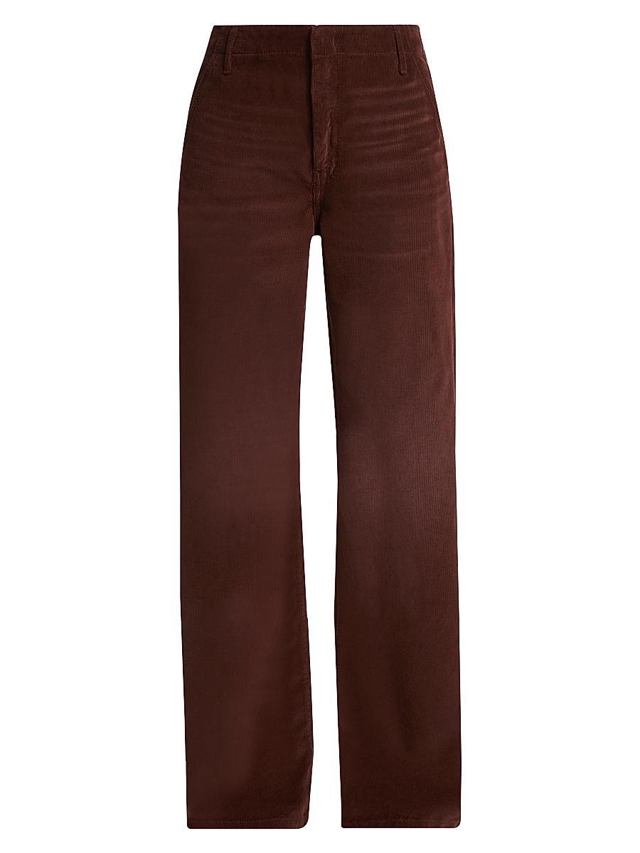 Womens Corduroy Straight-Leg Trousers Product Image