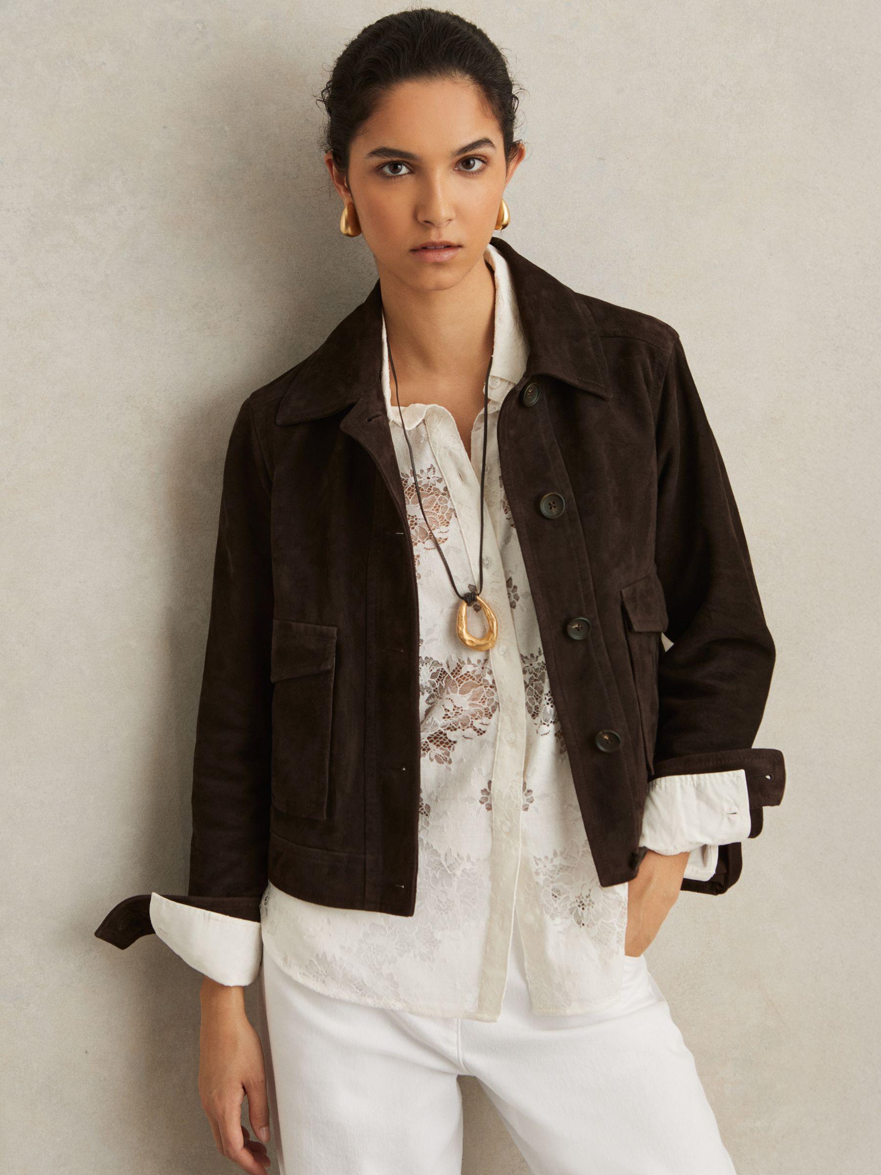 Trucker Jacket in Chocolate Brown Product Image