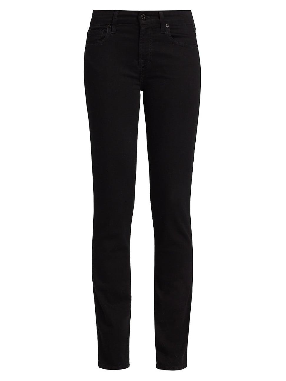 7 For All Mankind Kimmie Mid Rise Straight Jeans in Rinse Black Product Image