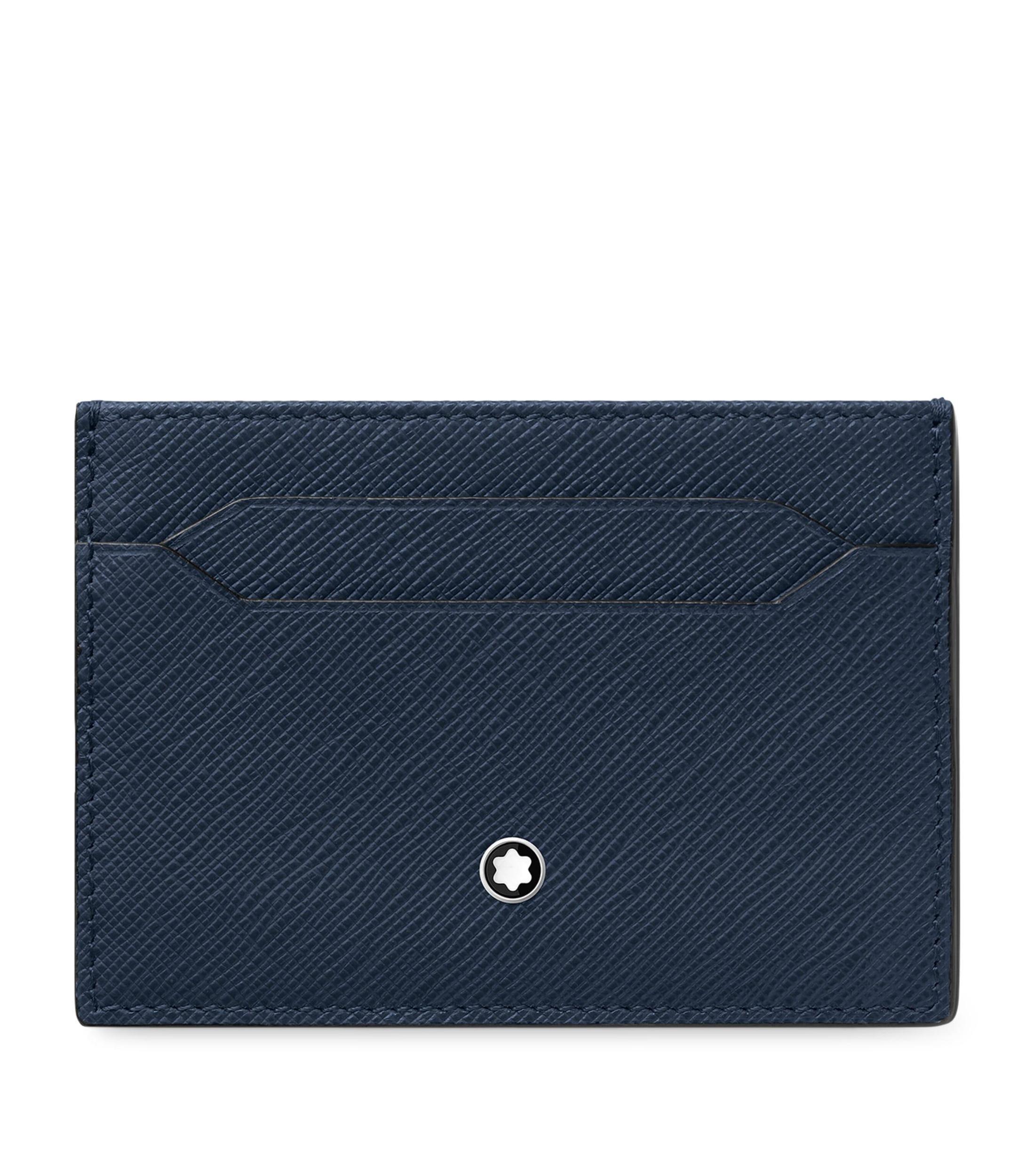 MONTBLANC Sartorial Leather Card Holder In Blue Product Image