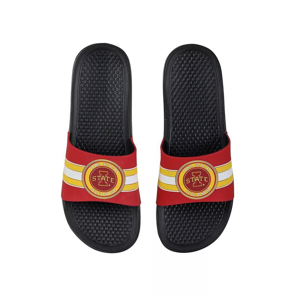 FOCO Iowa State Cyclones Stripe Raised Slide Sandals, Men's, Size: 13-14, Team Product Image