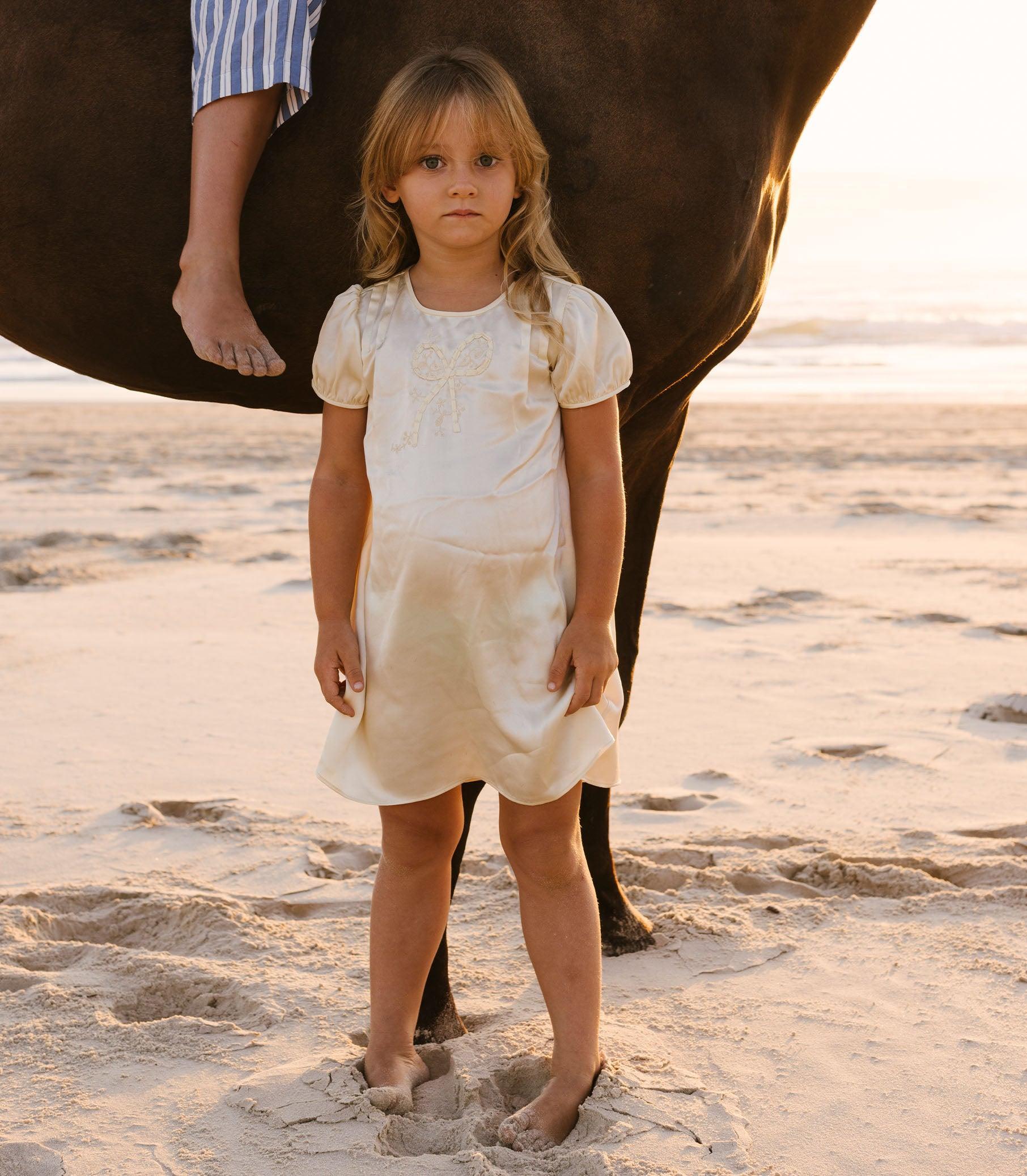 GOLDIE DRESS -- CREME CITRON Kids Product Image