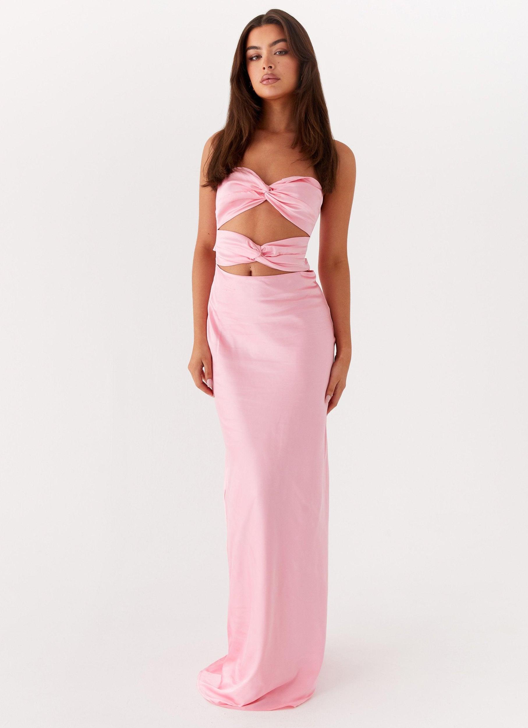 Tianna Strapless Maxi Dress - Pink Product Image