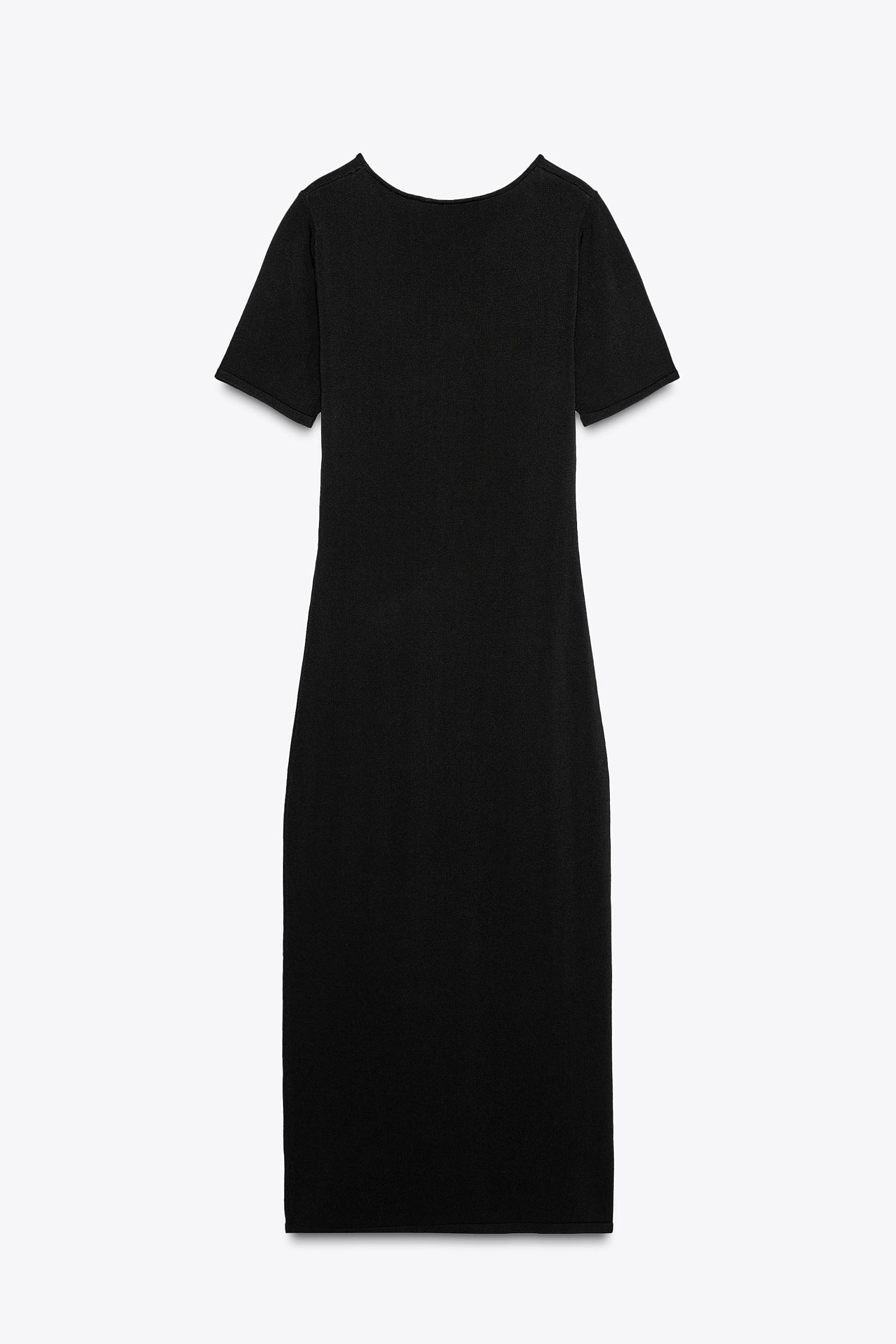 BASIC KNIT FITTED MIDI DRESS Product Image