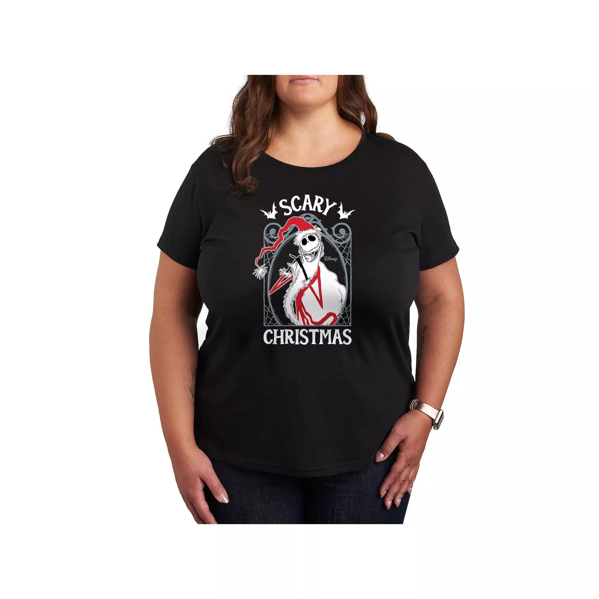 Disneys Nightmare Before Christmas Plus Scary Christmas Graphic Tee, Womens Product Image