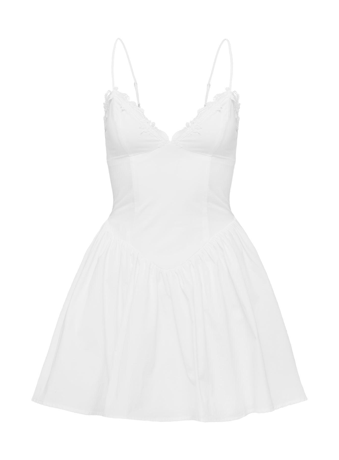 Emberleigh Flare Mini Dress White Product Image