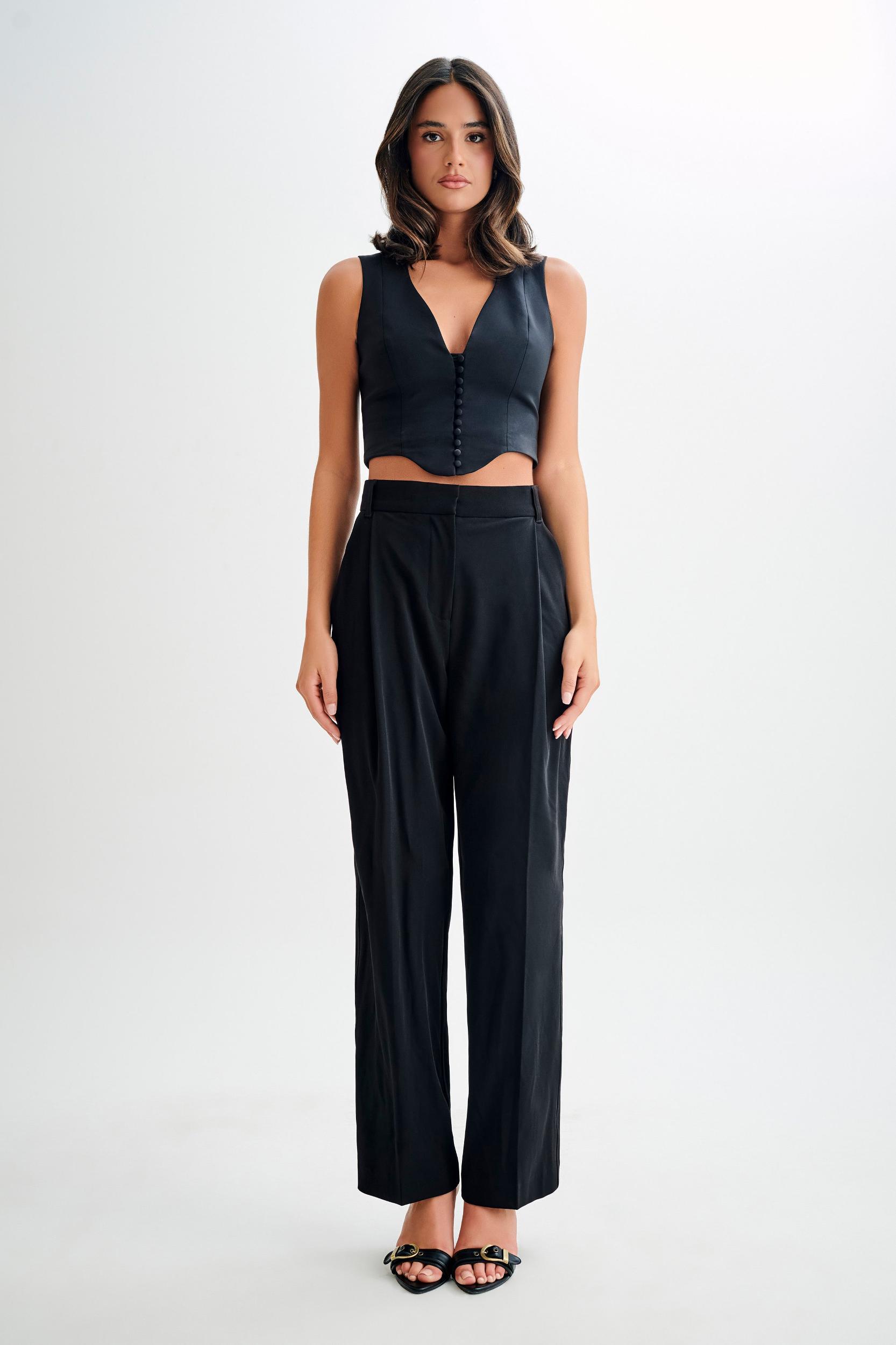 Keely Cotton Sleeveless Top - Black Product Image
