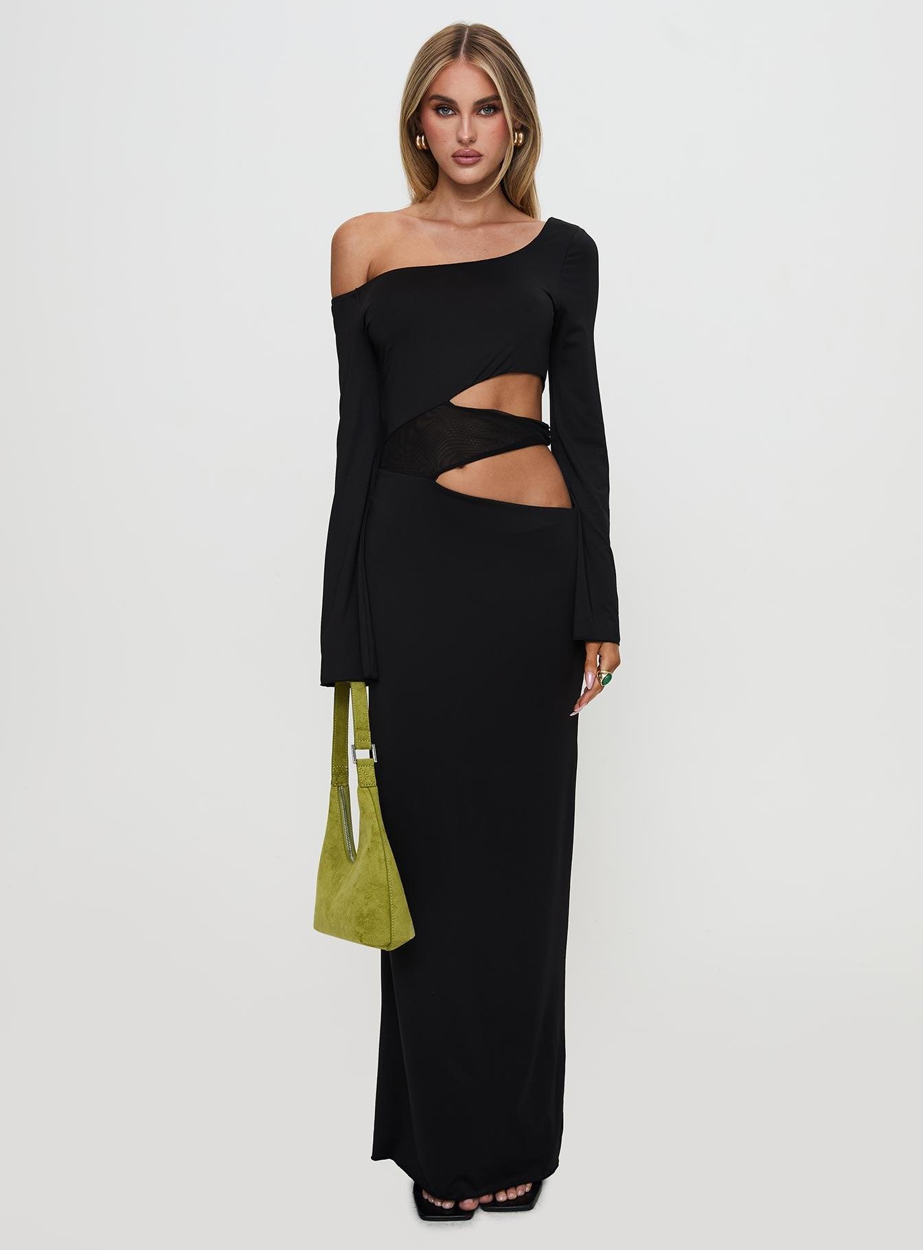 Kazimier Long Sleeve Maxi Dress Black Product Image
