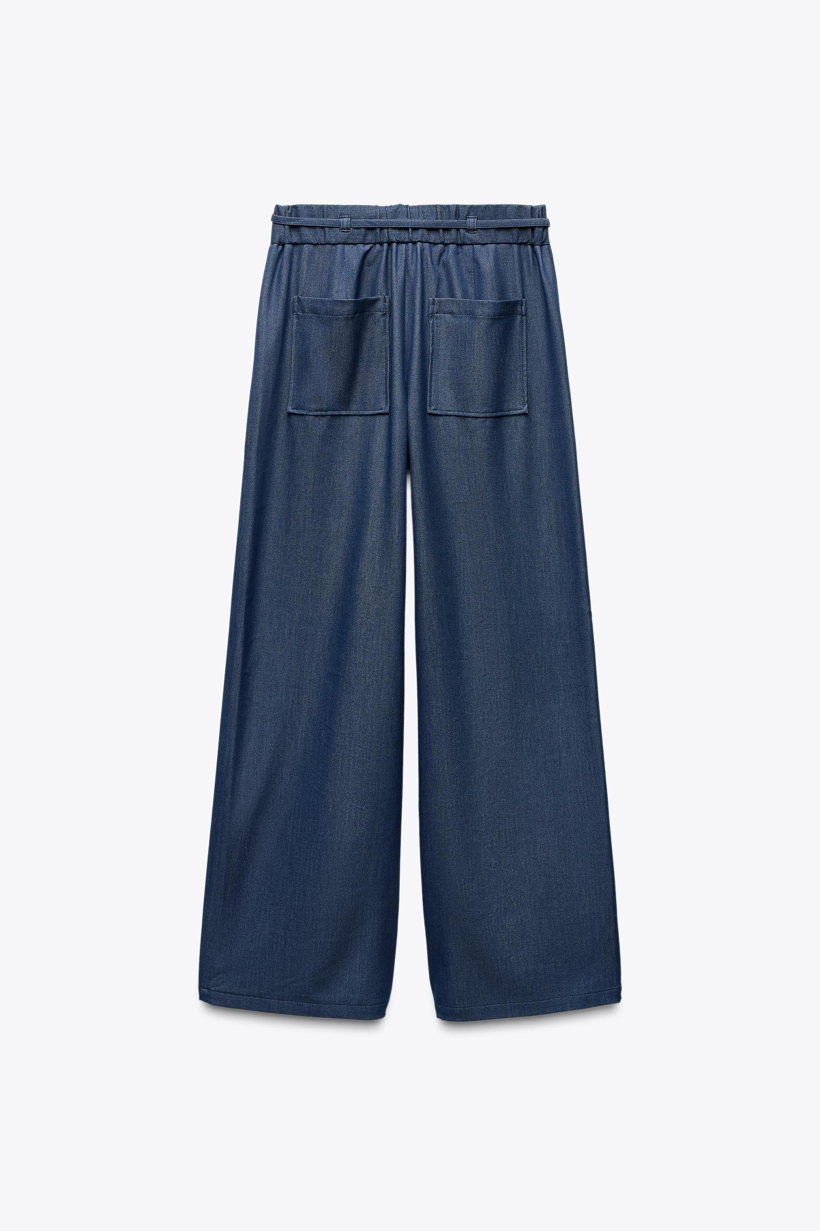 ELASTIC WAIST WIDE LEG PANTS Product Image