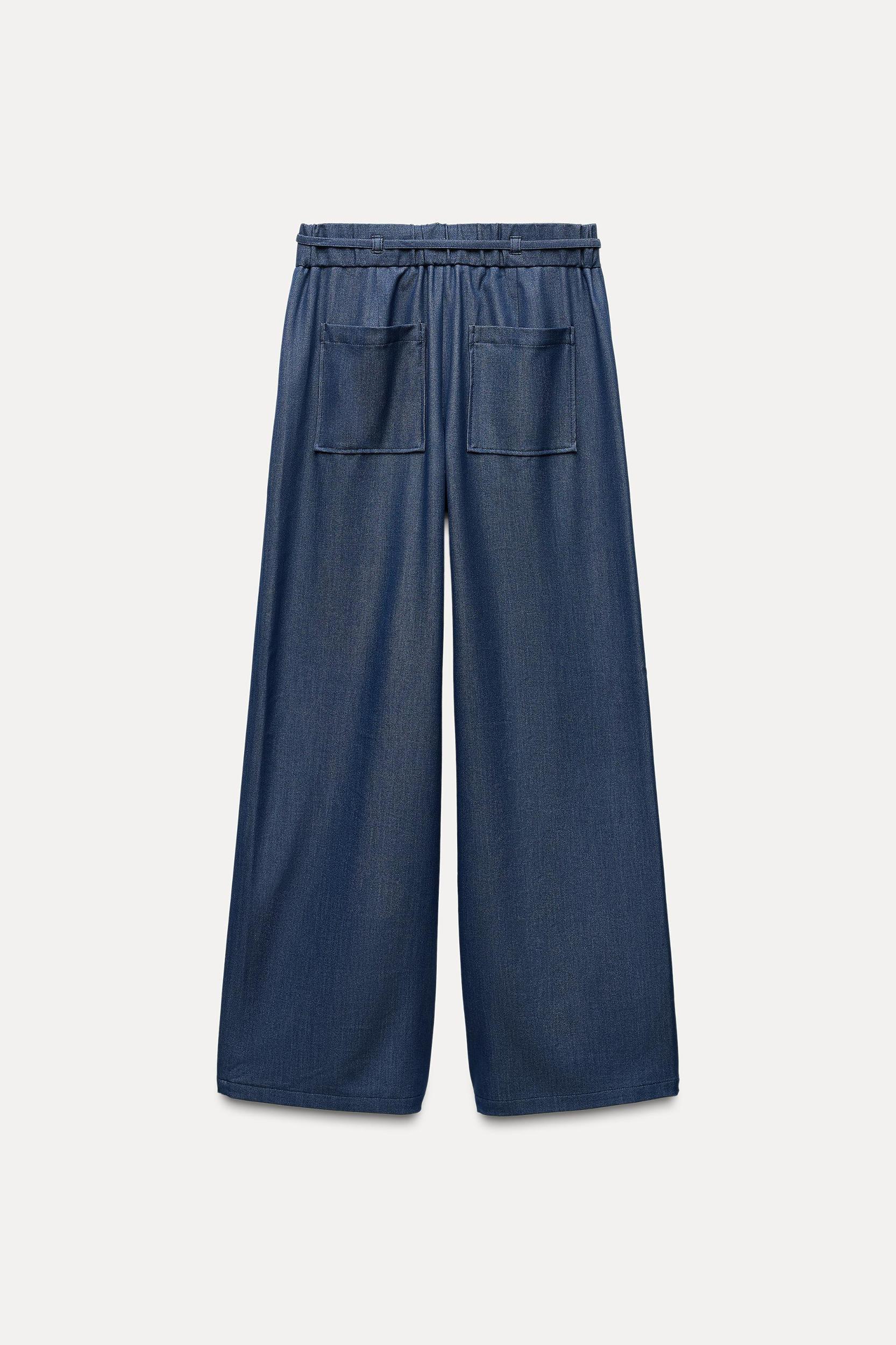 ELASTIC WAIST WIDE LEG PANTS Product Image