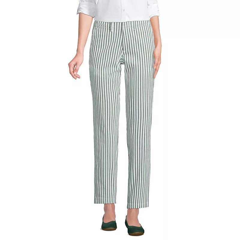 Women's Lands' End Mid Rise Classic Straight Leg Chino Ankle Pants, Size: 8, Black Product Image