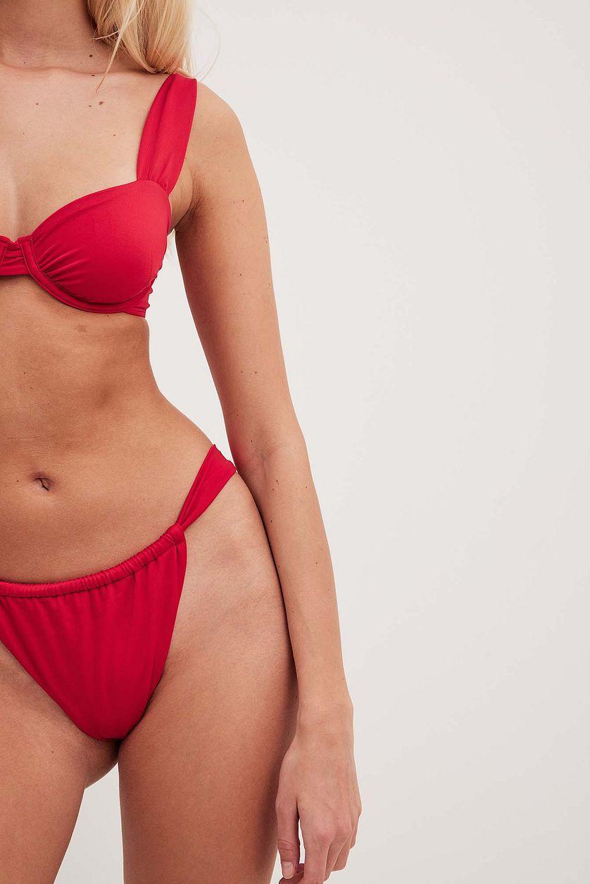 Shiny High Cut Draped Bikini Panty Product Image